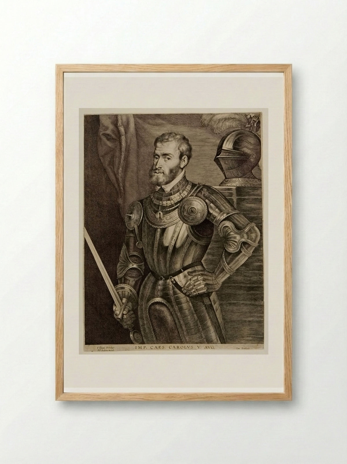 Emperor Charles V - Lucas Vorsterman I - Framed Print Wood