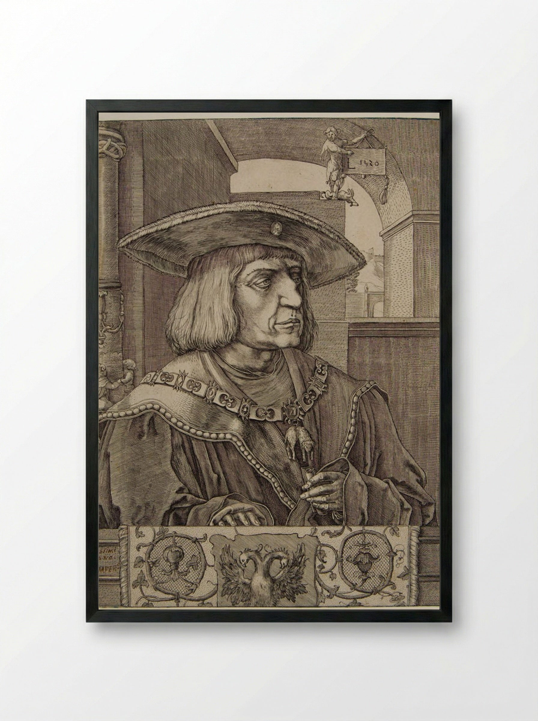 Emperor Maximilian I - Jan Müller - Framed Print Black
