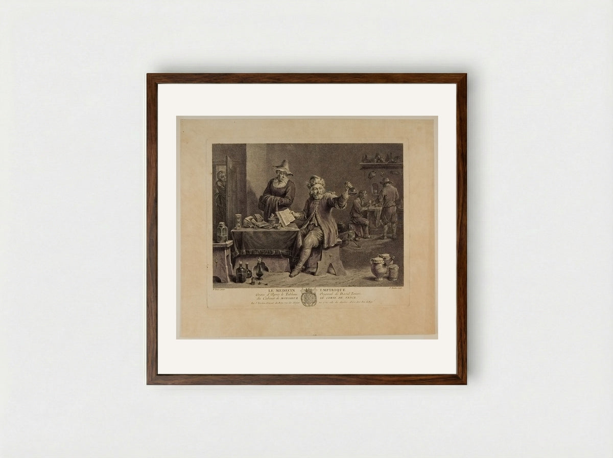 Empirical Medicine - Jacques Nicolas Tardieu - Framed Print Dark Wood