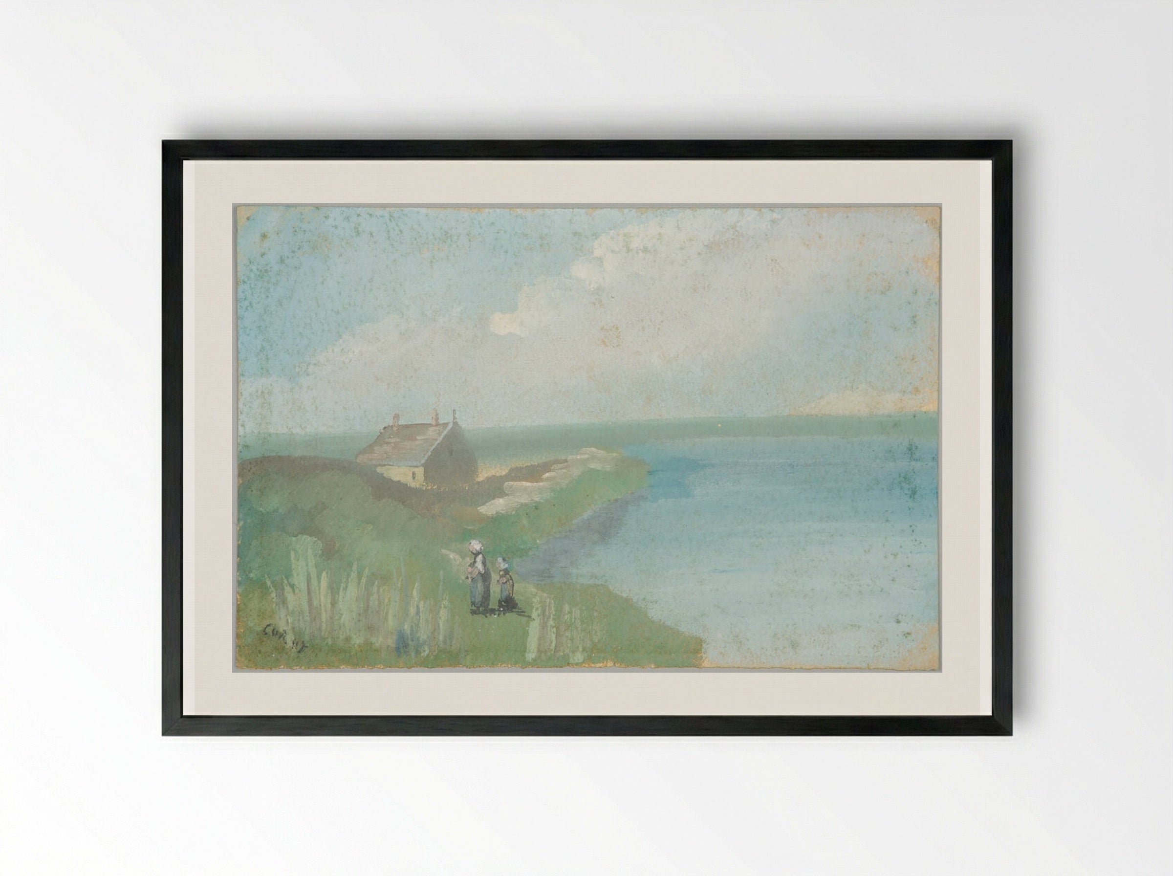 En Bresse Ain - Jean-Baptiste-Camille Corot - Framed Print Black