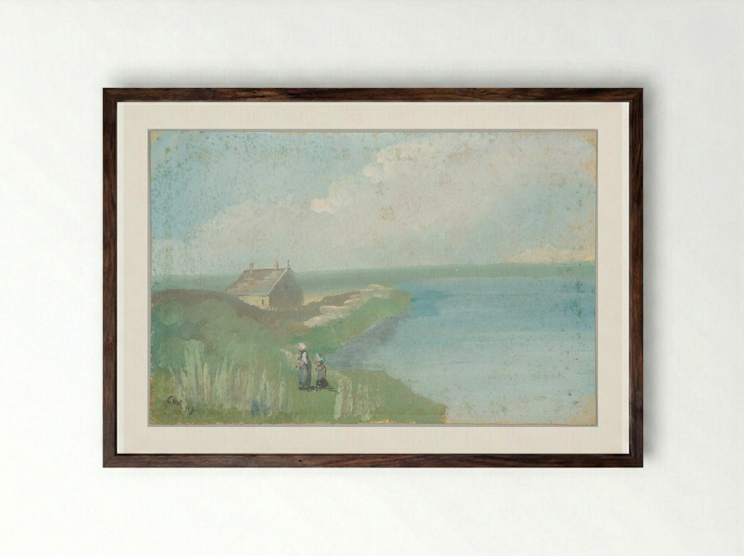 En Bresse Ain - Jean-Baptiste-Camille Corot - Framed Print Dark Wood