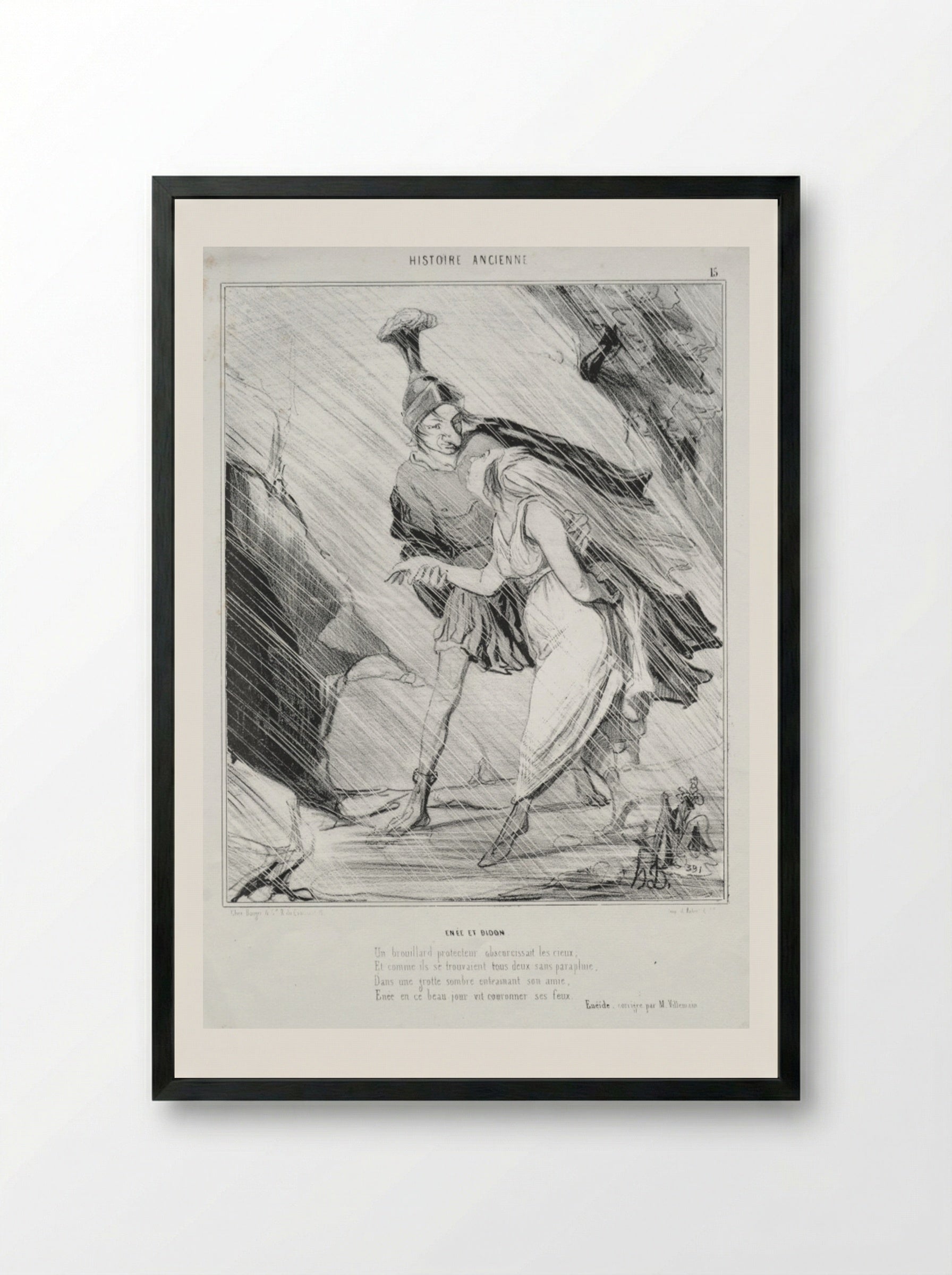 Enée et Didon - Honoré Daumier - Framed Print Black