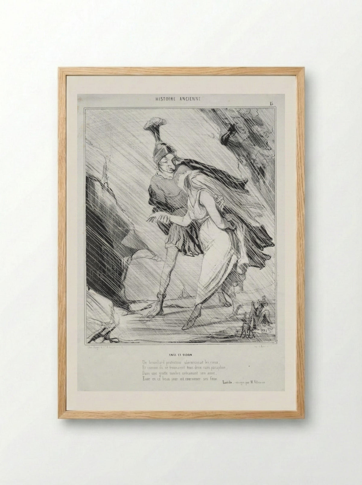 Enée et Didon - Honoré Daumier - Framed Print Wood