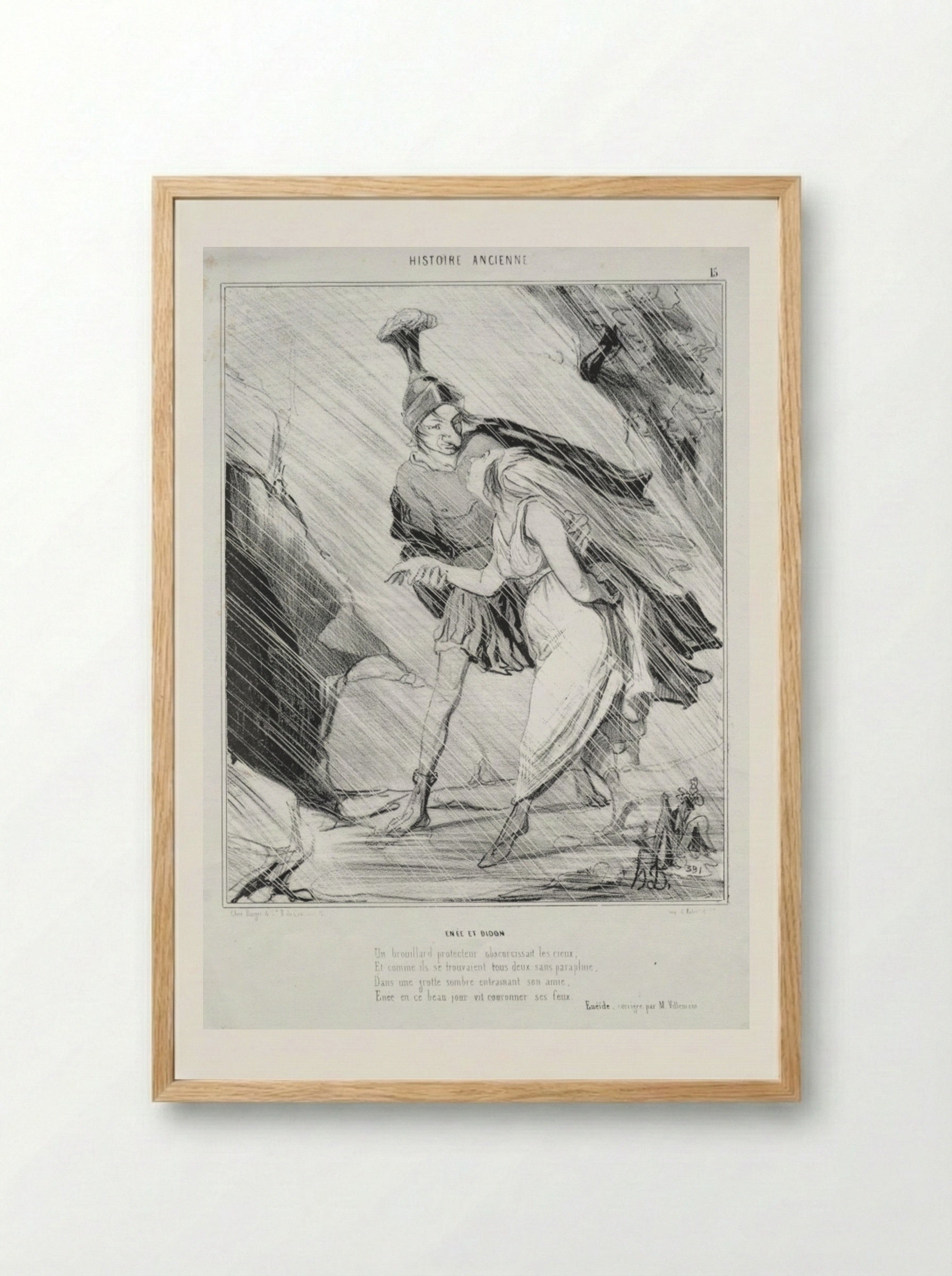 Enée et Didon - Honoré Daumier - Framed Print Wood
