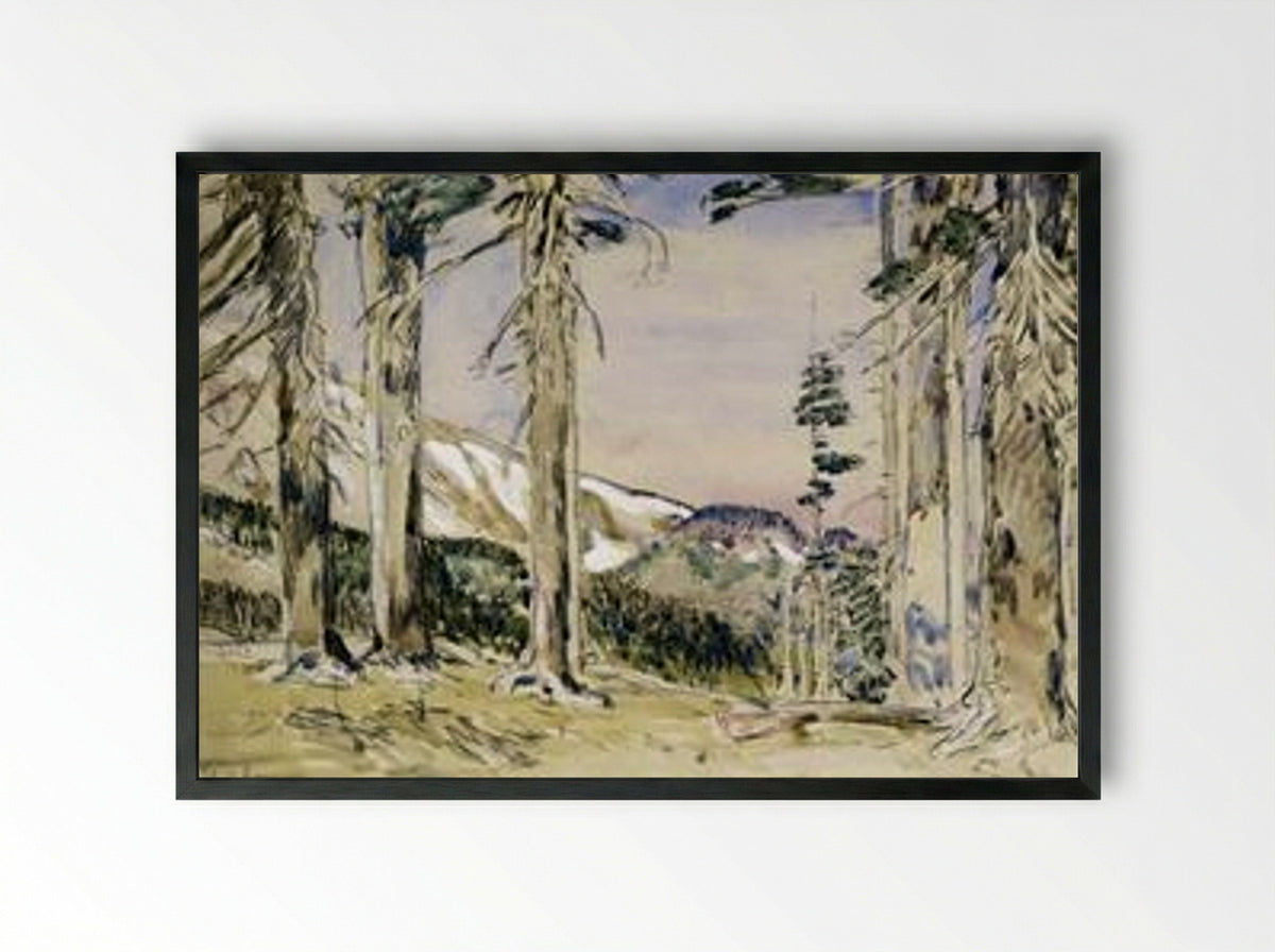 End of Timberline, Mt. Hood - Childe Hassam - Framed Print Black