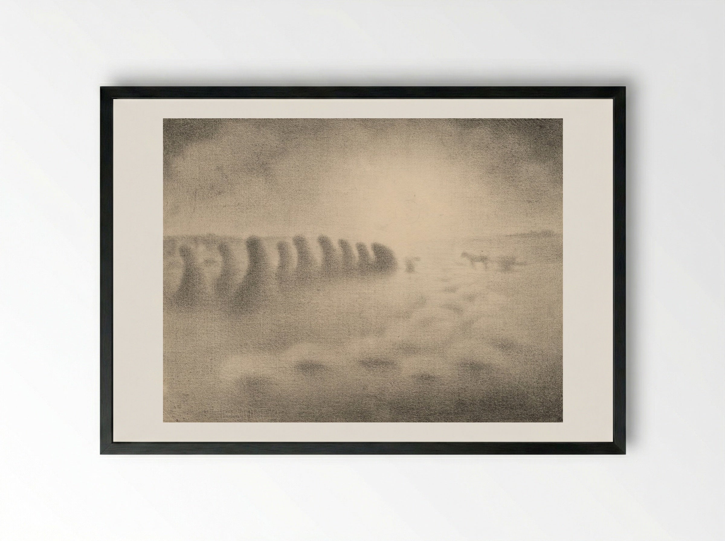 End of the Harvest - Charles Angrand - Framed Print Black
