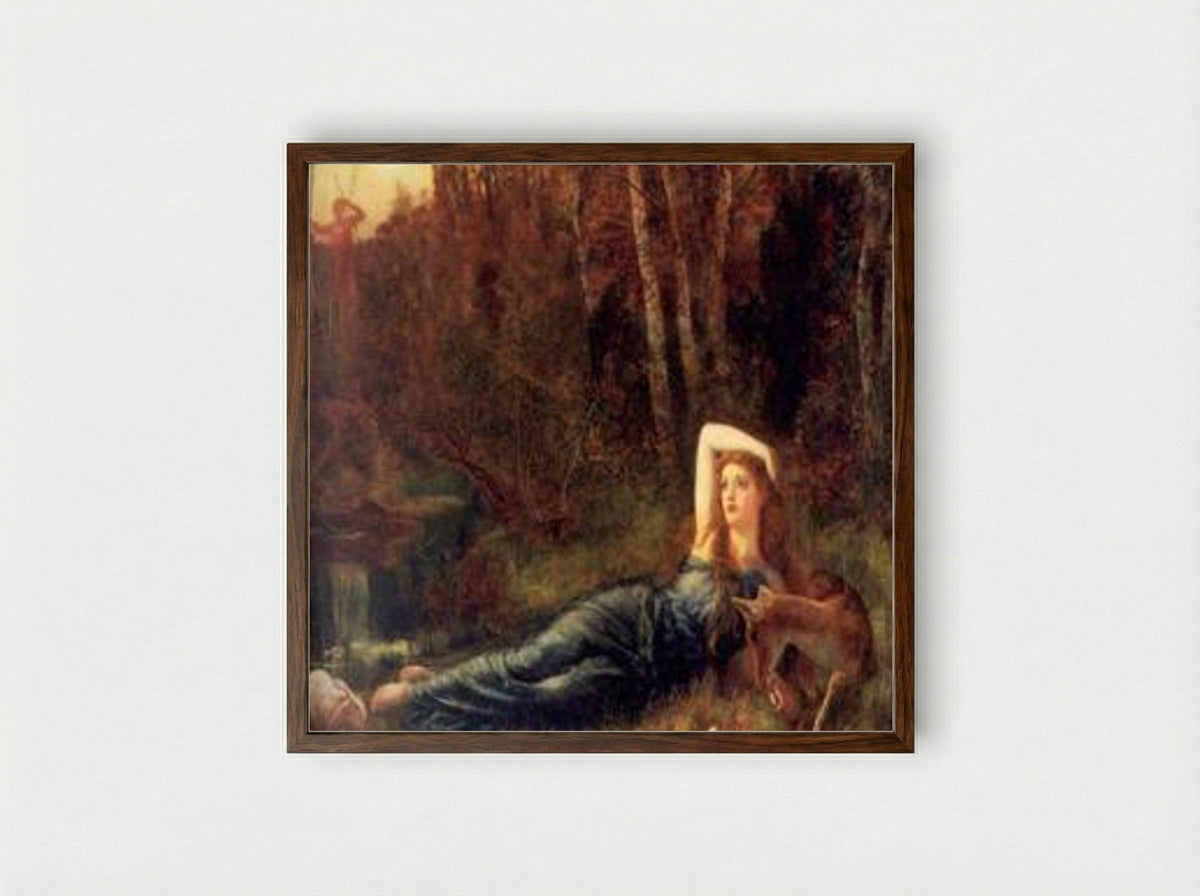 Endymion - Arthur Hughes - Framed Print Dark Wood