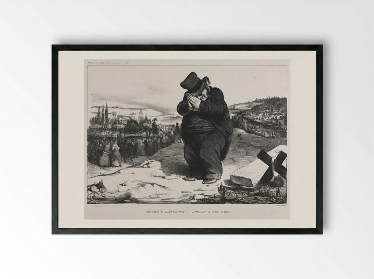 Enfoncé Lafayette! Attrape, mon vieux! - Honoré Daumier - Framed Print Black