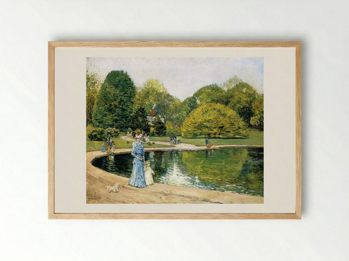 English Elms in Central Park - Childe Hassam - Framed Print Wood