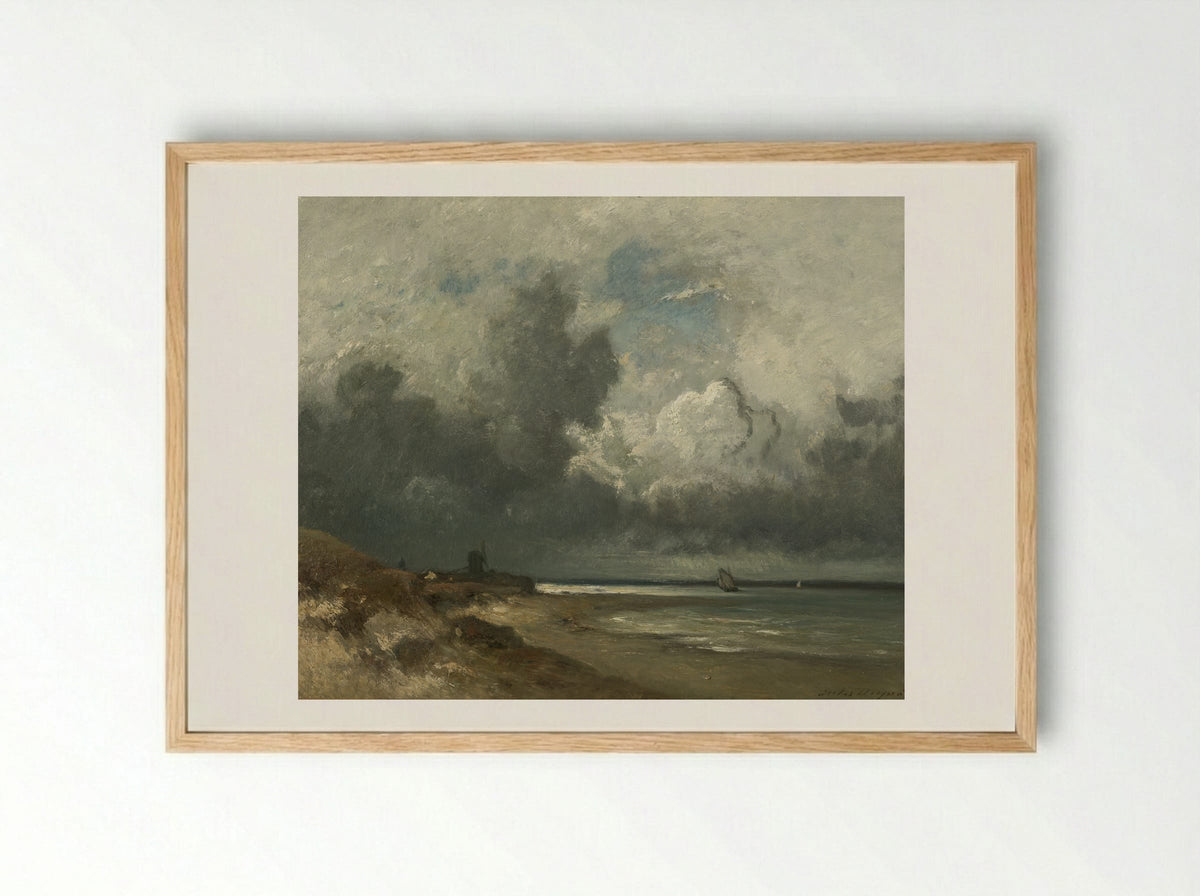 English View - Jules Dupré - Framed Print Wood