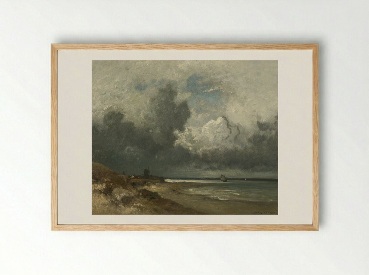 English View - Jules Dupré - Framed Print Wood
