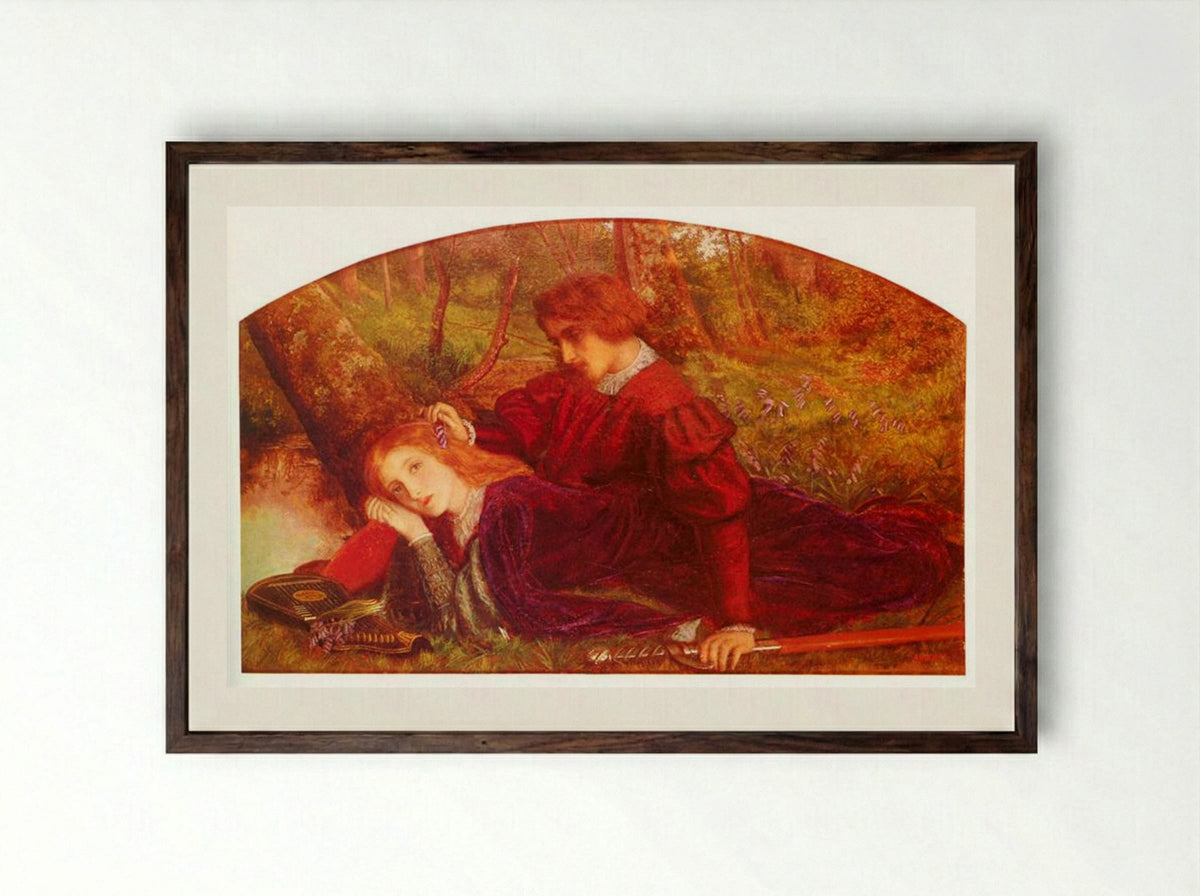 Enid and Geraint - Arthur Hughes - Framed Print Dark Wood