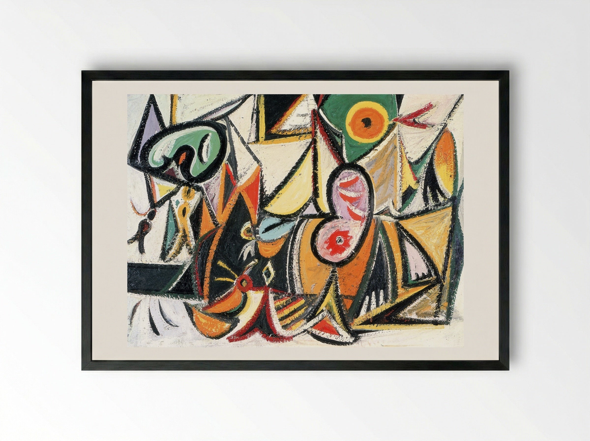 Enigmatic Combat - Arshile Gorky - Framed Print Black