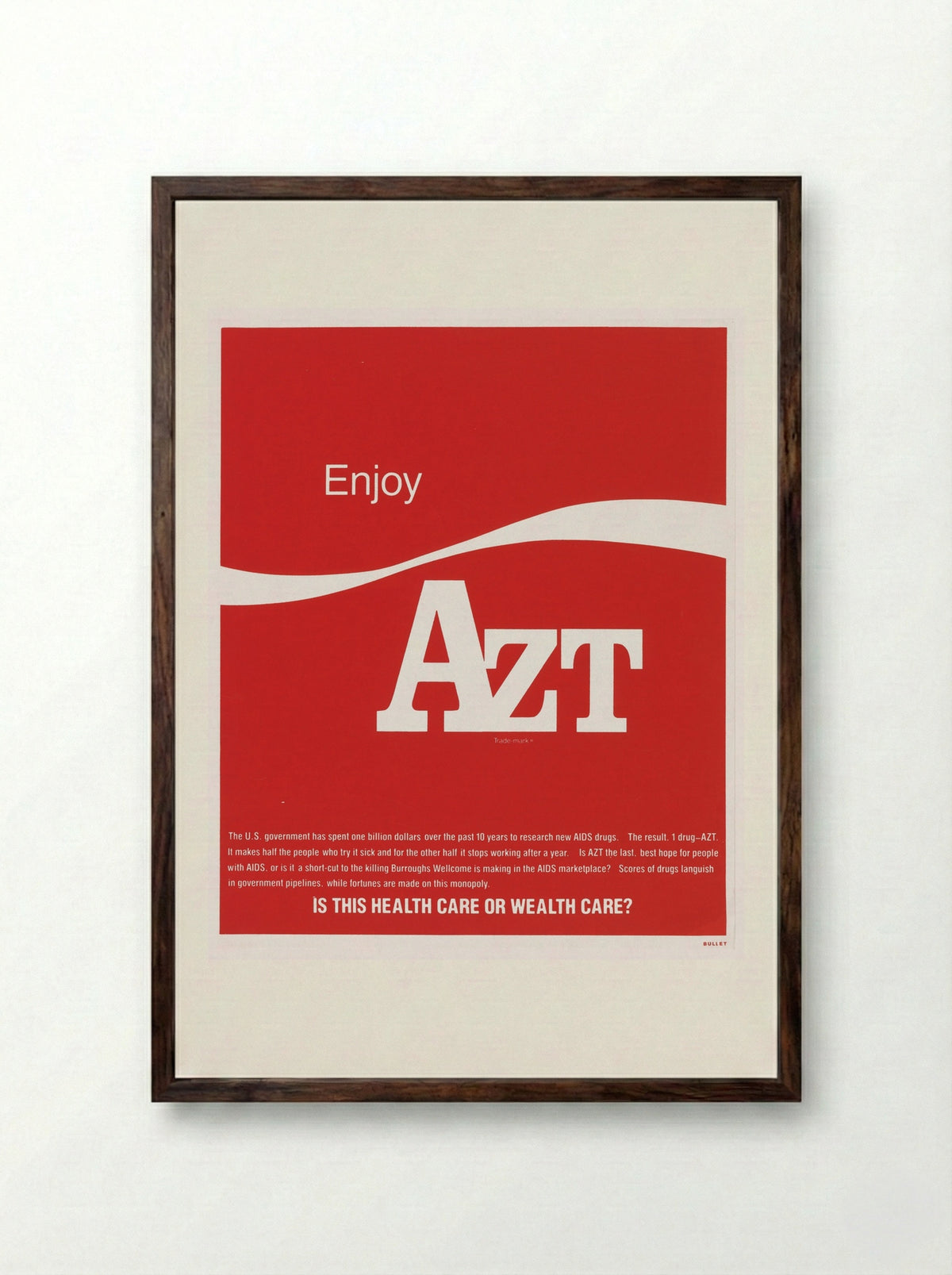 Enjoy AZT - Avram Finkelstein - Framed Print Dark Wood