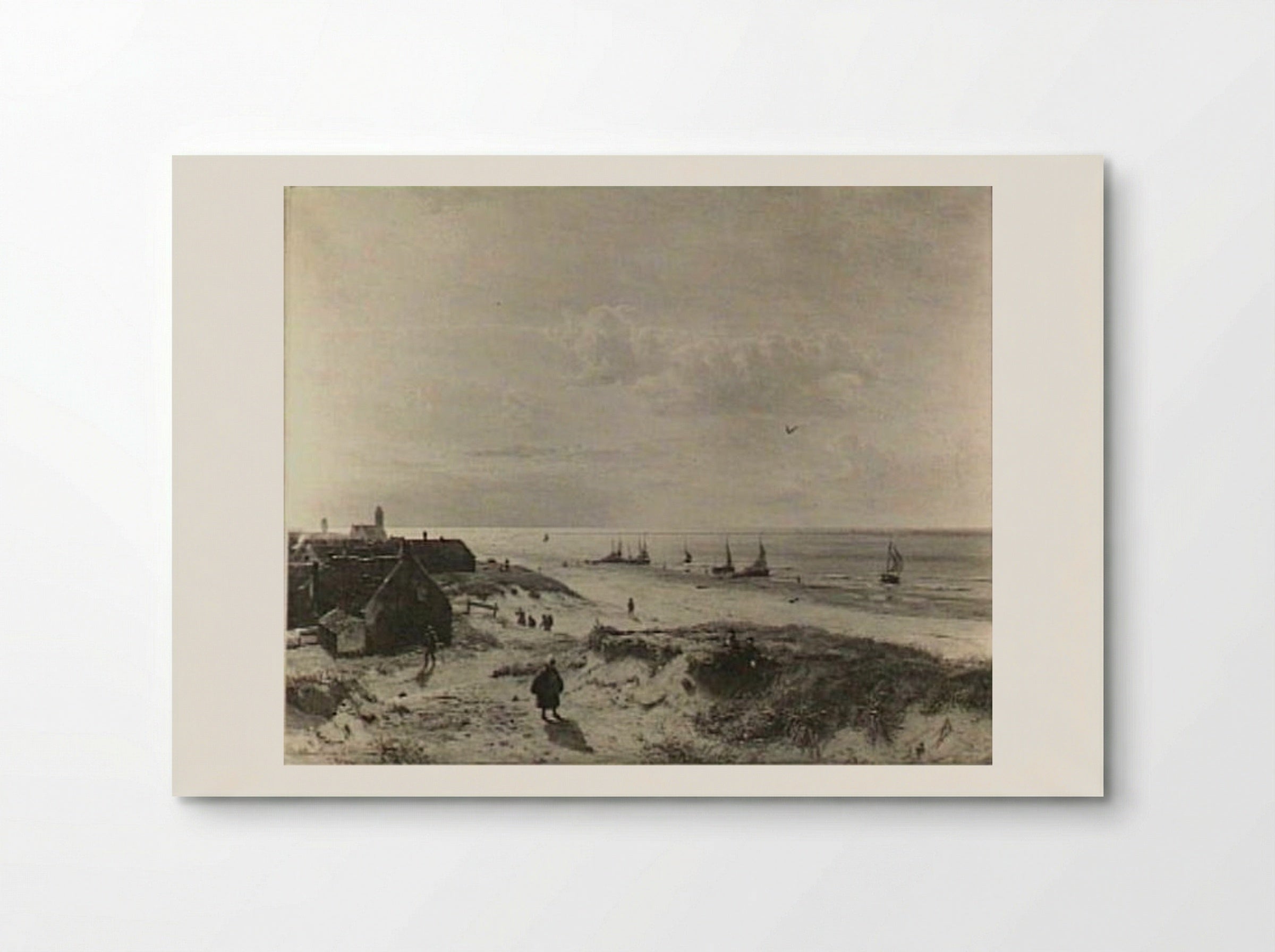 Enkele figuren op de duin voor de vuurtoren te Katwijk - Willem Anthonie van Deventer - Poster