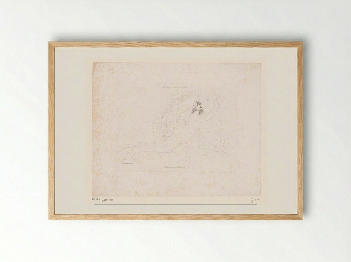 Enlèvement d'Europe - Pierre-Paul Prud'hon - Framed Print Wood