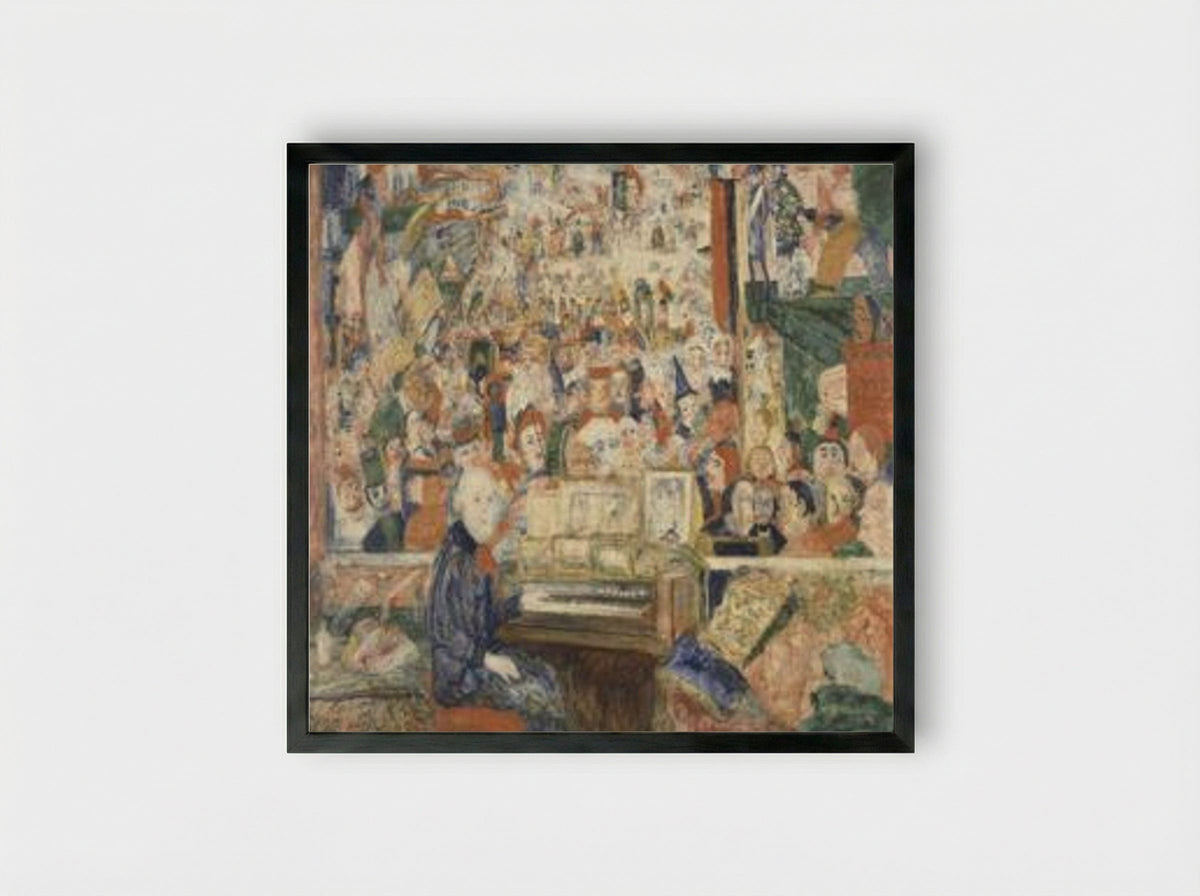 Ensor at the Harmonium - James Ensor - Framed Print Black