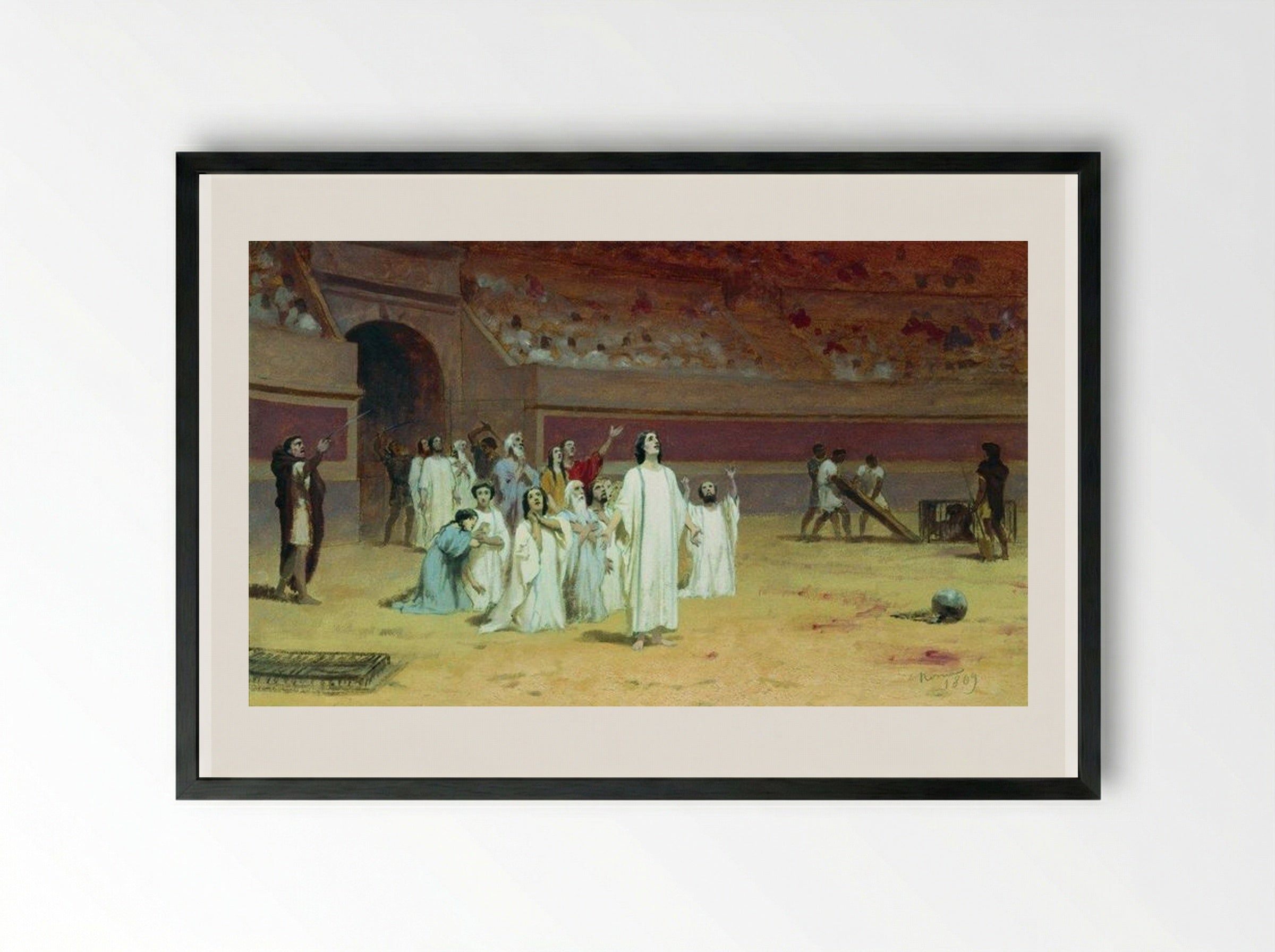 Entering the Arena - Fyodor Bronnikov - Framed Print Black