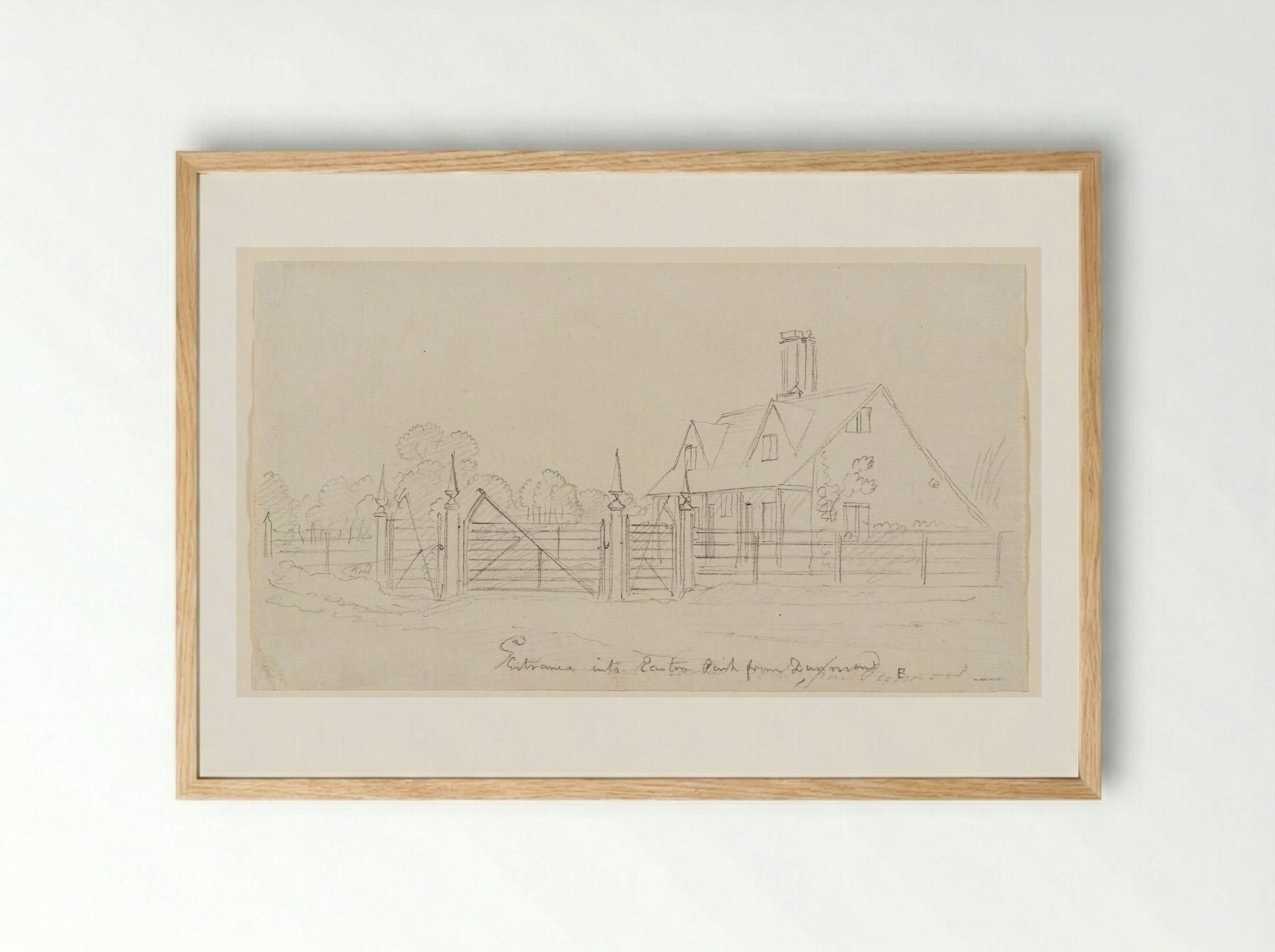 Entrance into Easton Park from Dunmont - Paul Sandby - Framed Print Wood