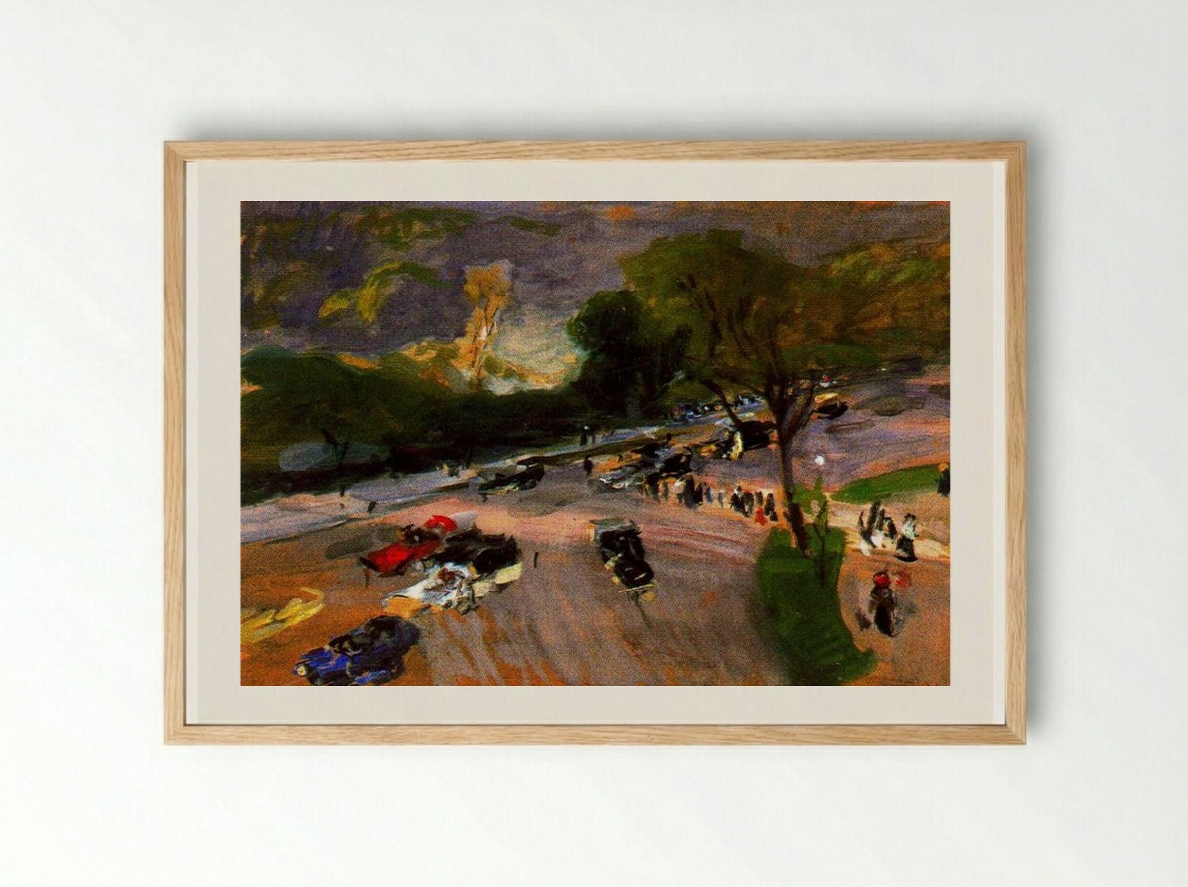 Entrance to Central Park - Joaquín Sorolla - Framed Print Wood