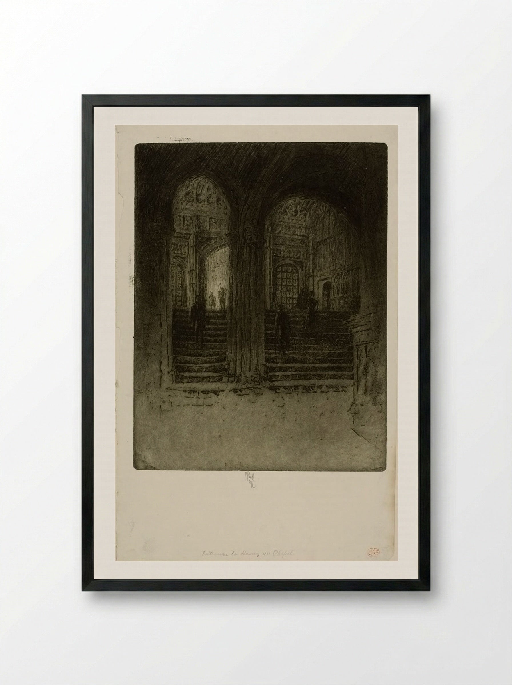 Entrance to Henry VII's Chapel - Joseph Pennell - Framed Print Black