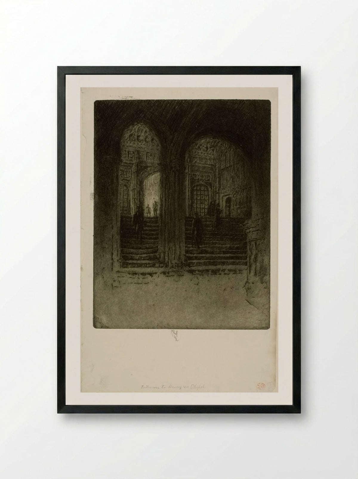 Entrance to Henry VII's Chapel - Joseph Pennell - Framed Print Black