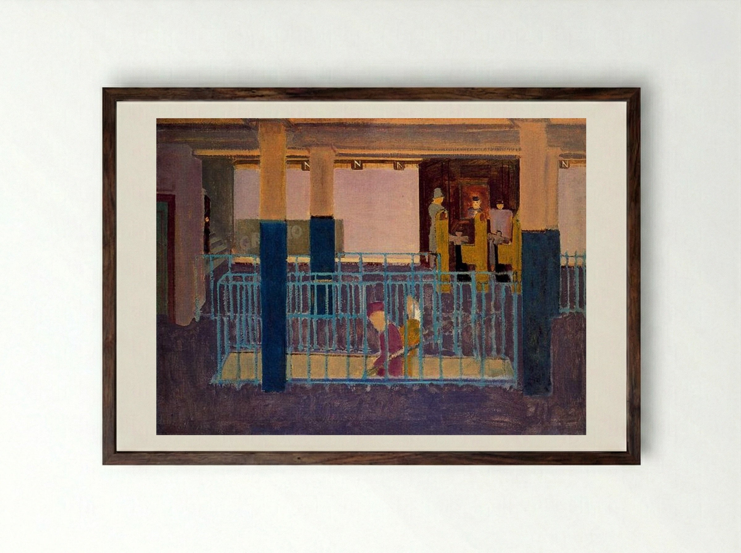 Entrance to Subway - Mark Rothko - Framed Print Dark Wood