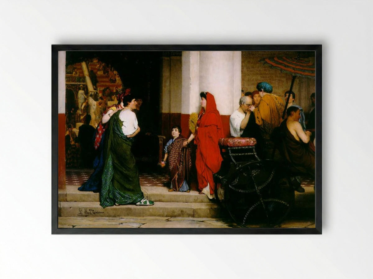 Entrance to a Roman Theatre - Sir Lawrence Alma-Tadema - Framed Print Black