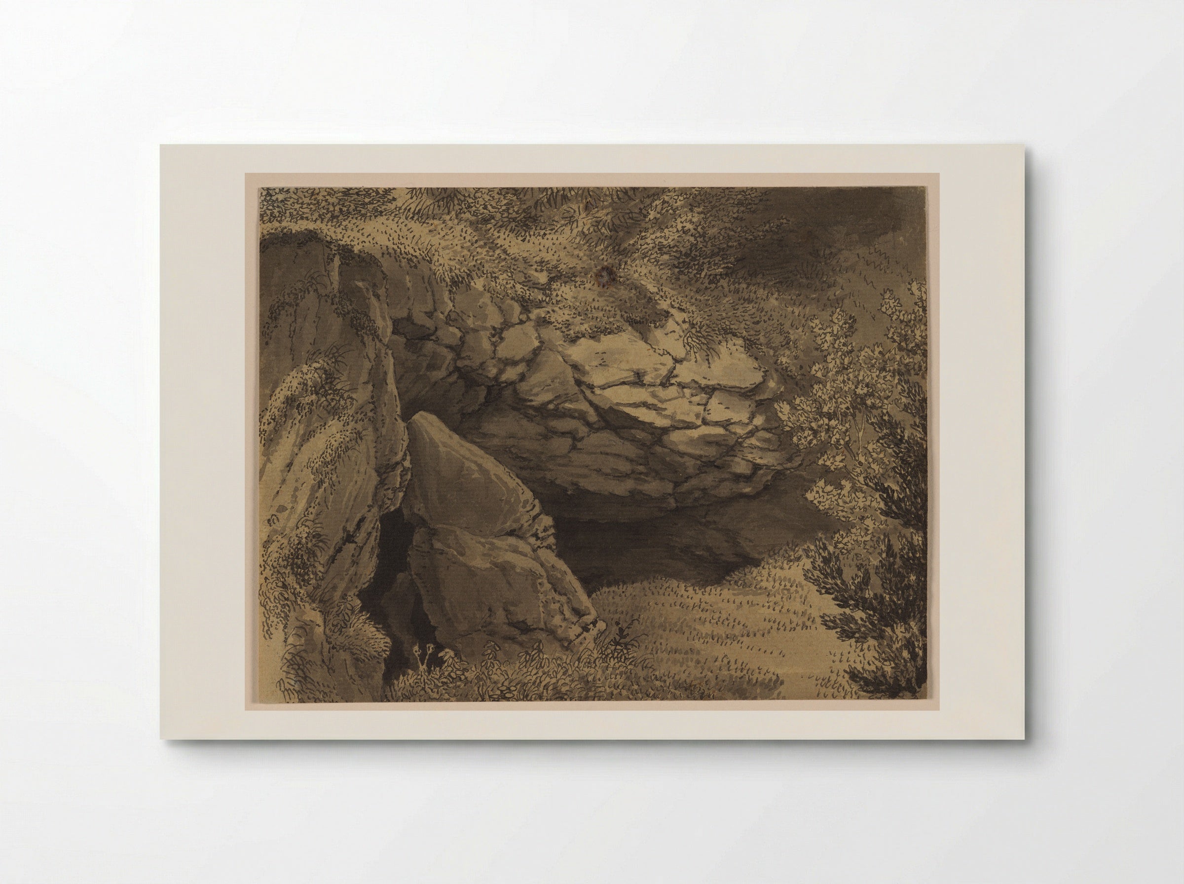 Entrance to the Baumannshöhle in the Harz Mountains - Christoffer Wilhelm Eckersberg - Poster