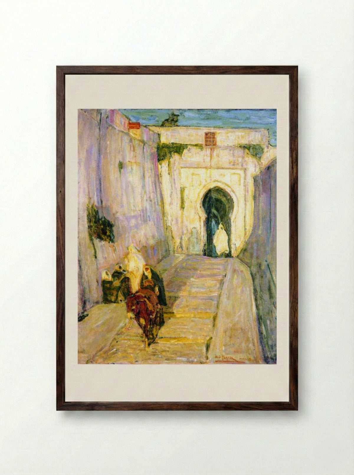 Entrance to the Casbah - Henry Ossawa Tanner - Framed Print Dark Wood