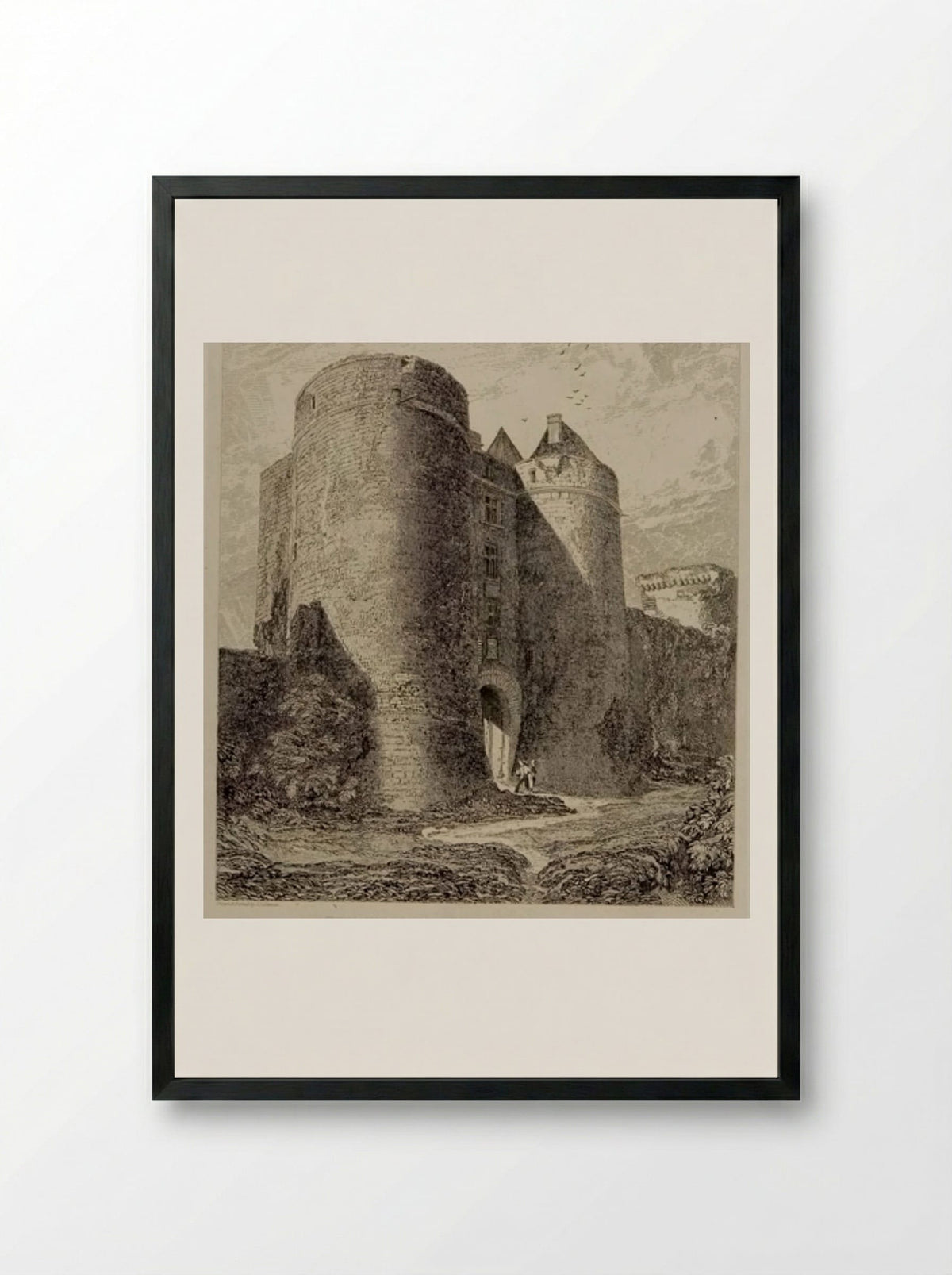 Entrance to the Castle at Tancarville - John Sell Cotman - Framed Print Black