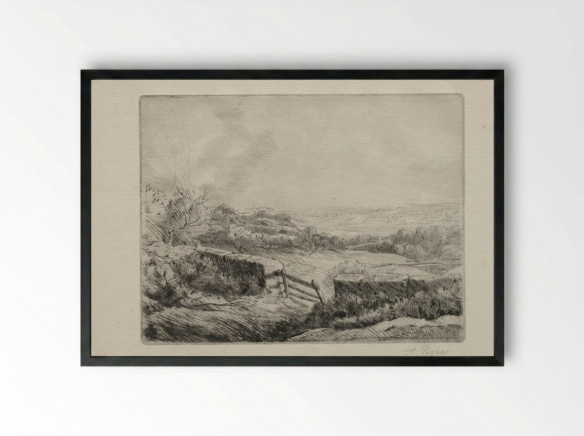 Entrance to the Field - Alphonse Legros - Framed Print Black