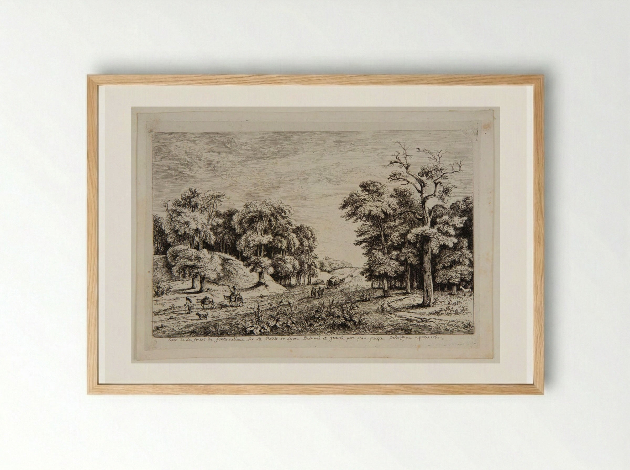 Entrance to the Forest of Fontainebleau on the Road of Lyon - Jean-Jacques de Boissieu - Framed Print Wood