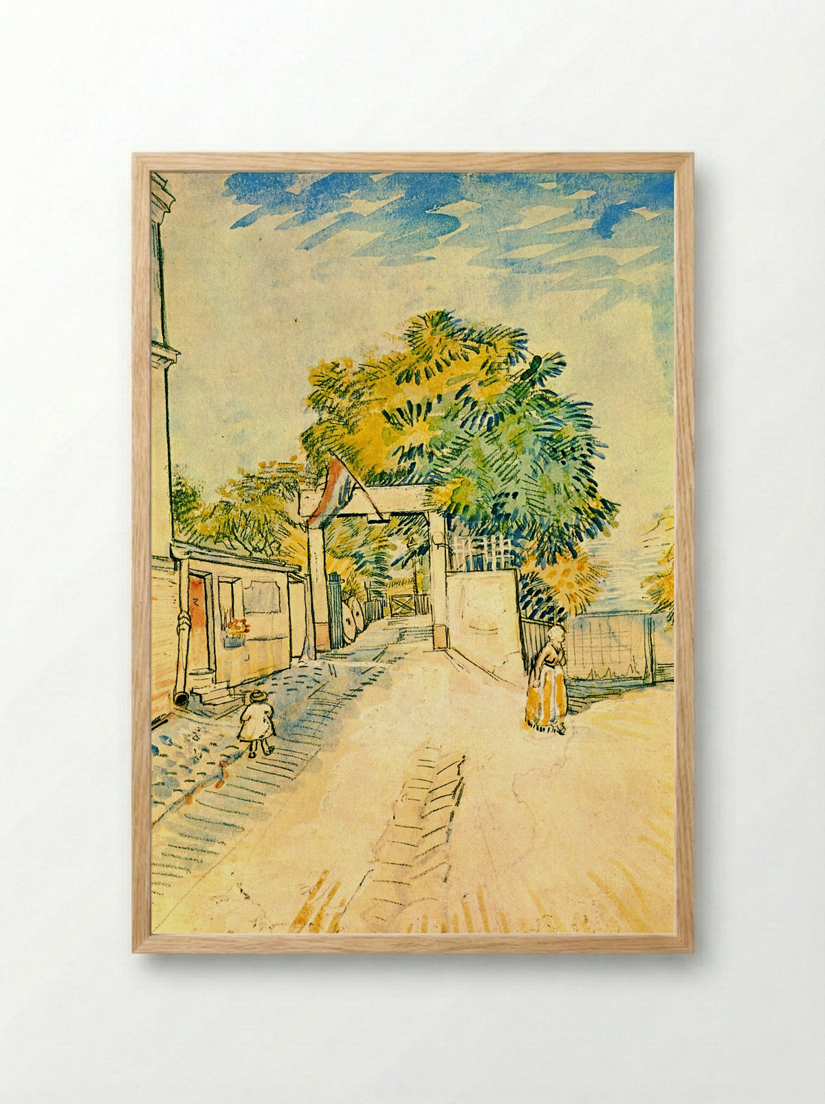 Entrance to the Moulin de la Galette - Vincent van Gogh - Framed Print Wood