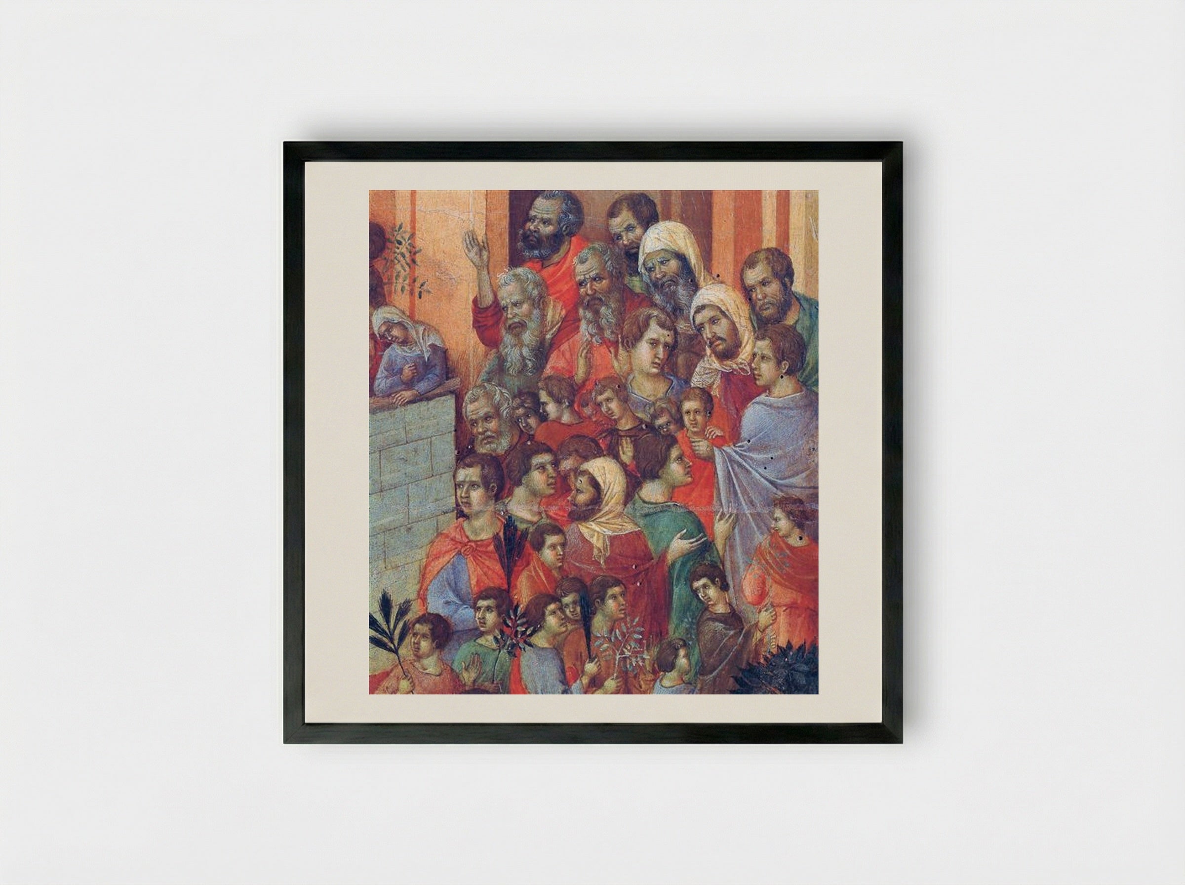Entry into Jerusalem (Fragment) - Duccio di Buoninsegna - Framed Print Black