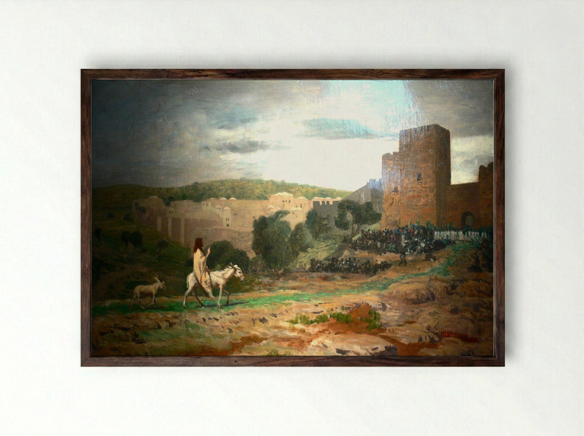 Entry of Christ into Jerusalem - Jean-Léon Gérôme - Framed Print Dark Wood