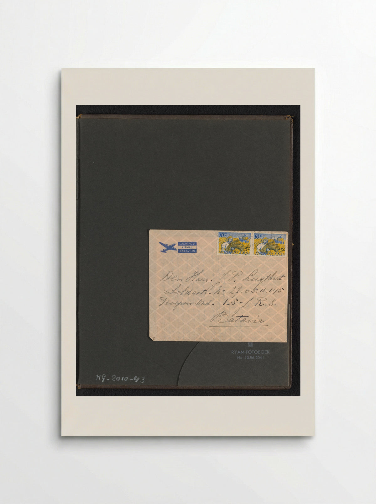 Envelop met drie brieven aan J.P. Lugthart in Batavia - J. Schiff Vermeer - Poster