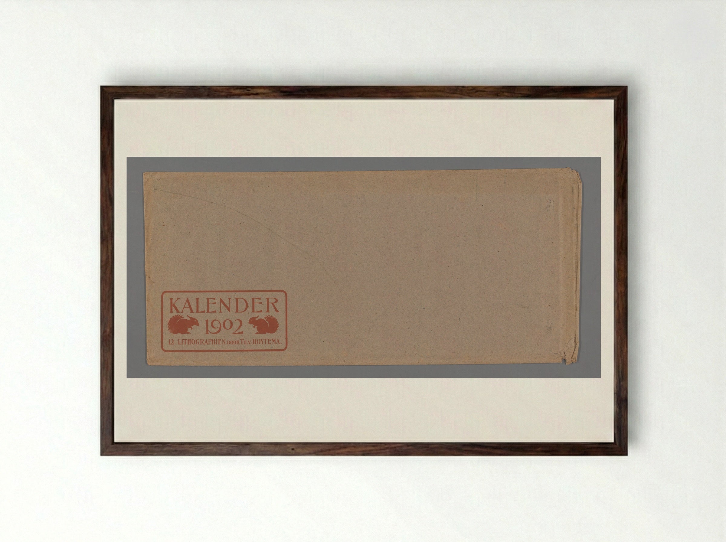 Envelop voor kalender 1902 - Theo van Hoytema - Framed Print Dark Wood