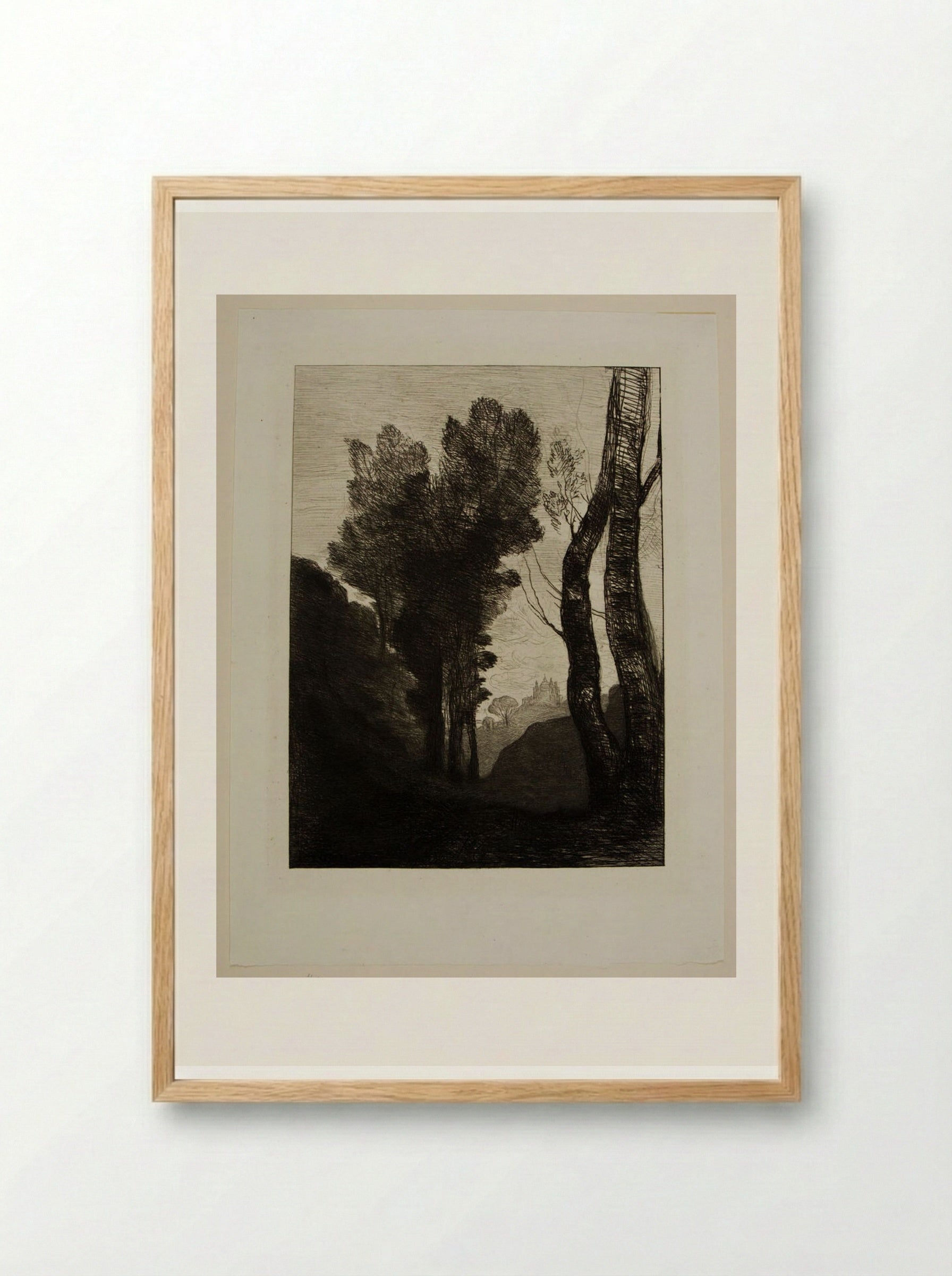 Environs of Rome - Jean-Baptiste-Camille Corot - Framed Print Wood