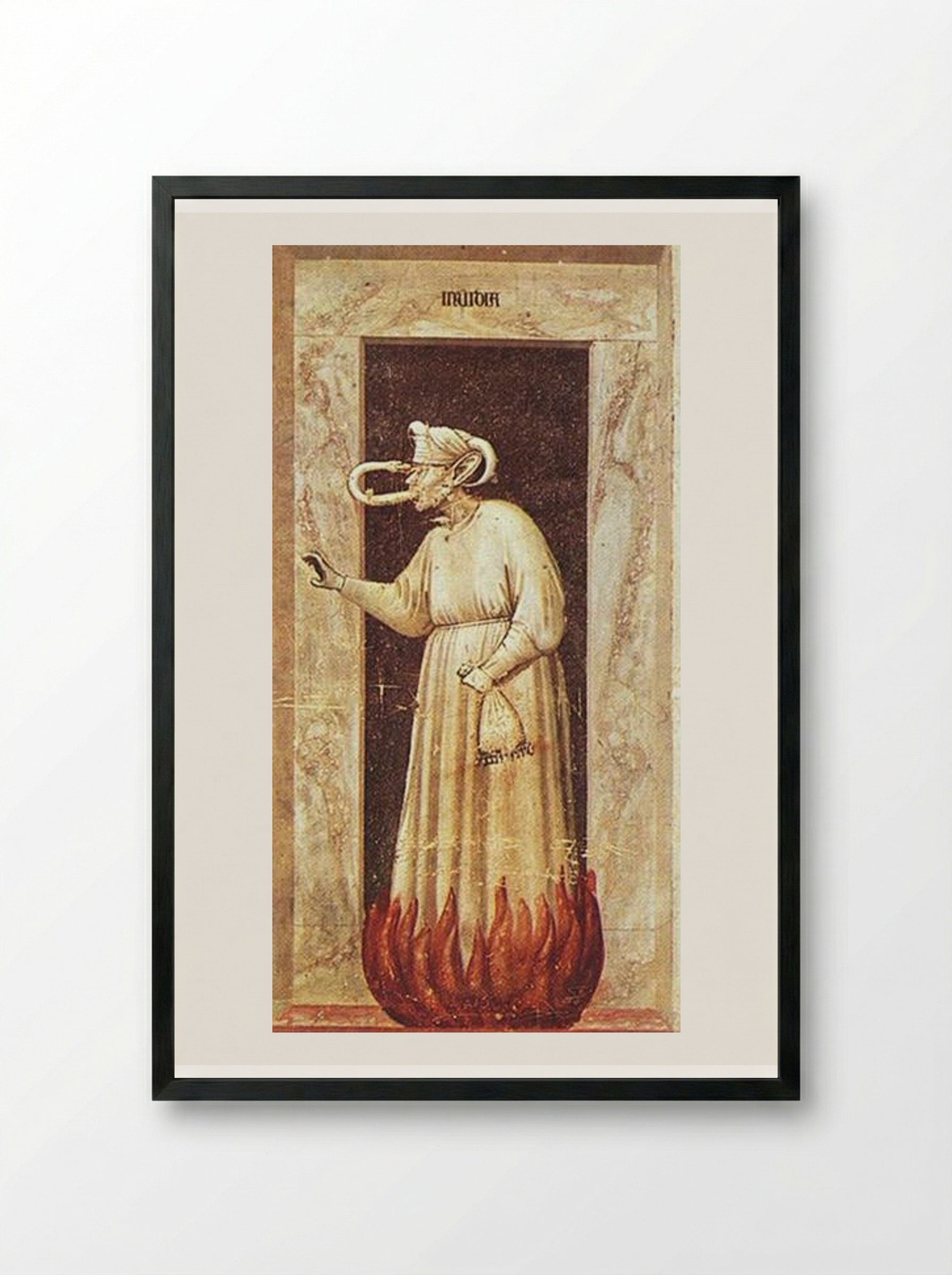 Envy (Invidia) - Giotto di Bondone - Framed Print Black
