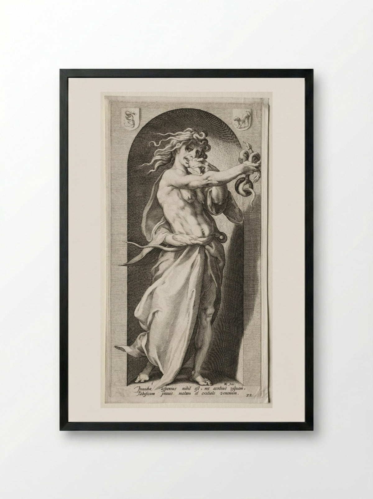 Envy (Invidia) - Jacob Matham - Framed Print Black