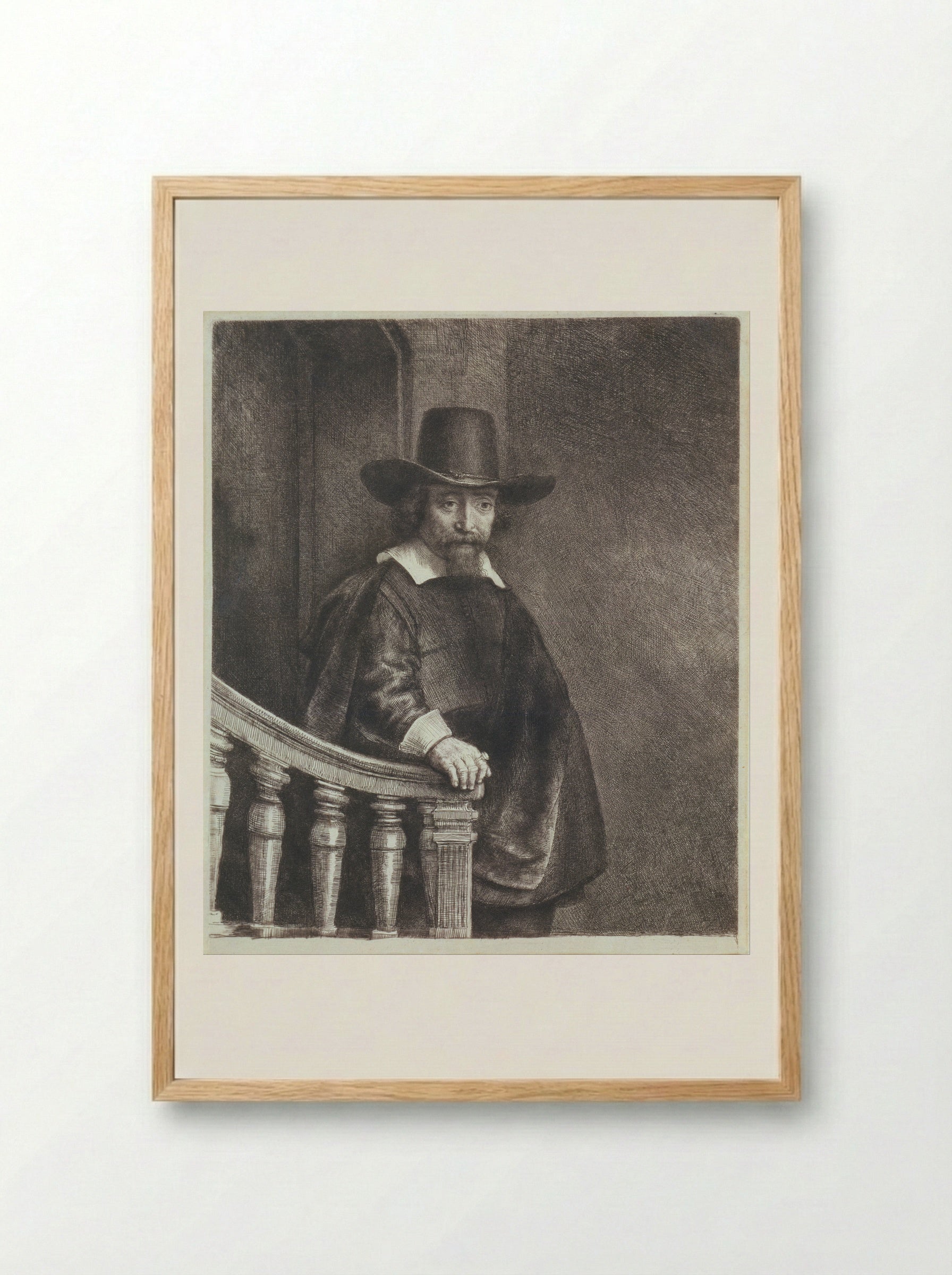 Ephraim Bonus, Jewish Physician - Rembrandt Harmensz. van Rijn - Framed Print Wood