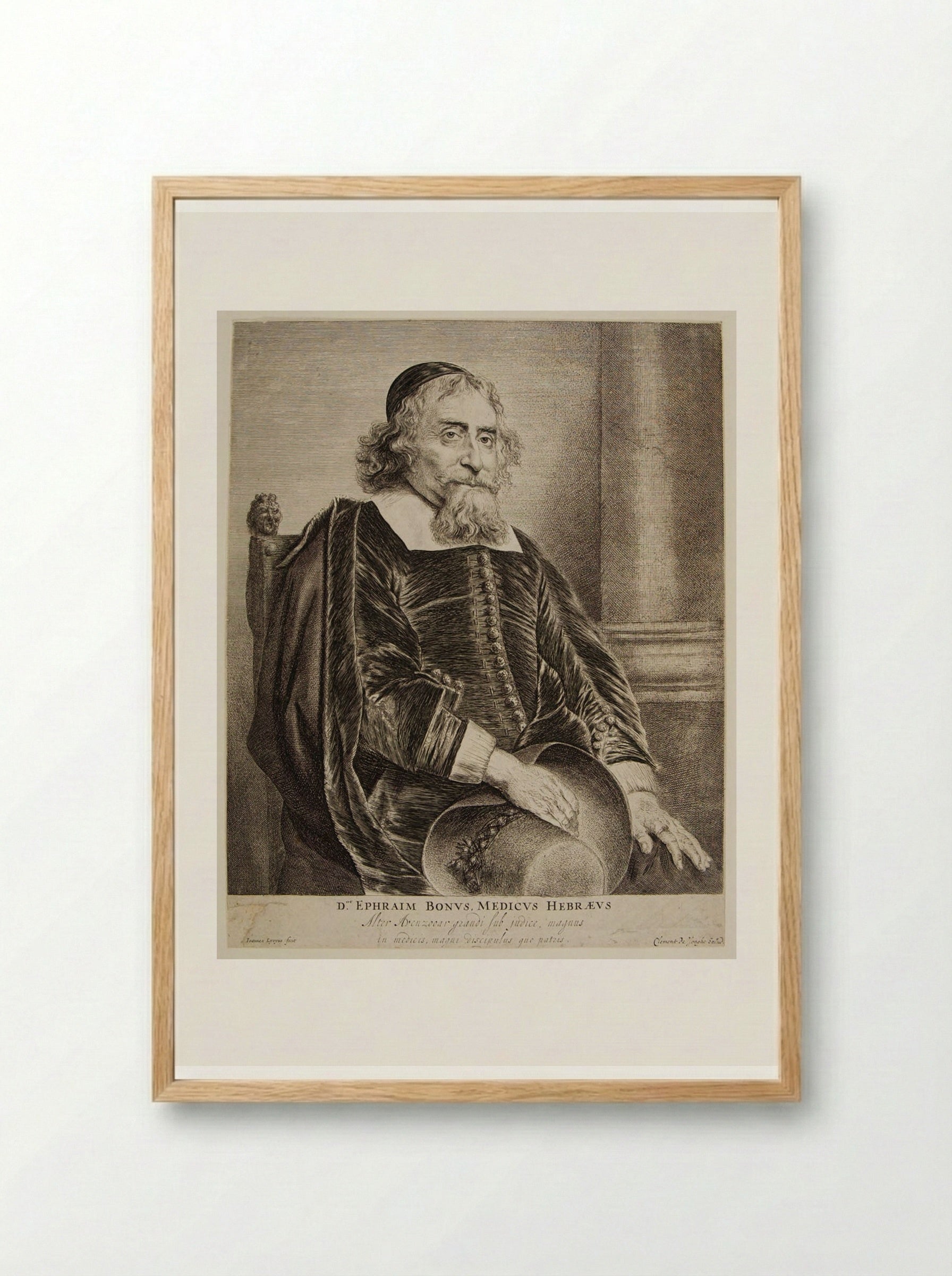 Ephraim Bonus, Jewish Physician - Jan Lievens - Framed Print Wood