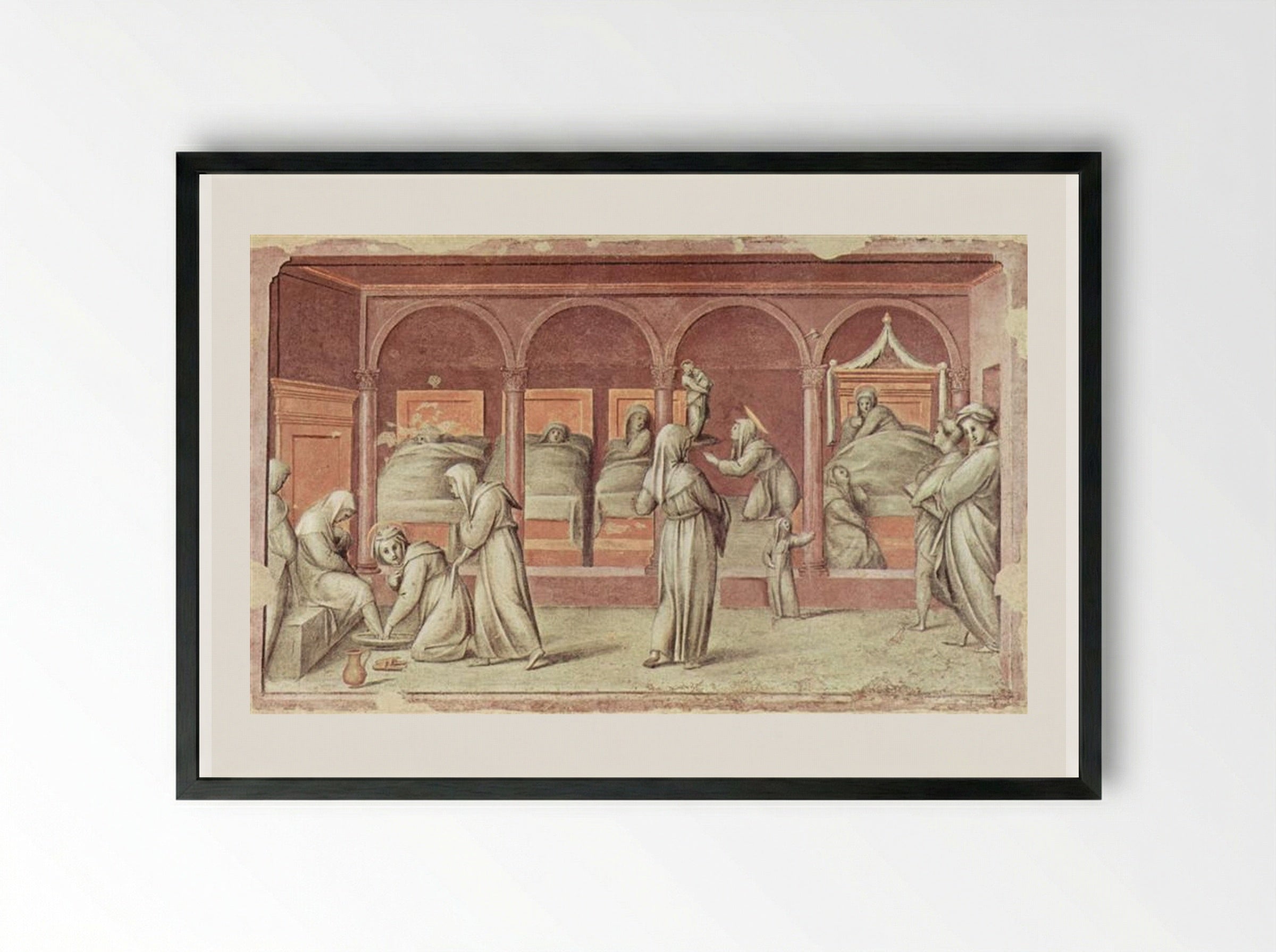 Episode from the Life in the Hospital - Jacopo Pontormo - Framed Print Black