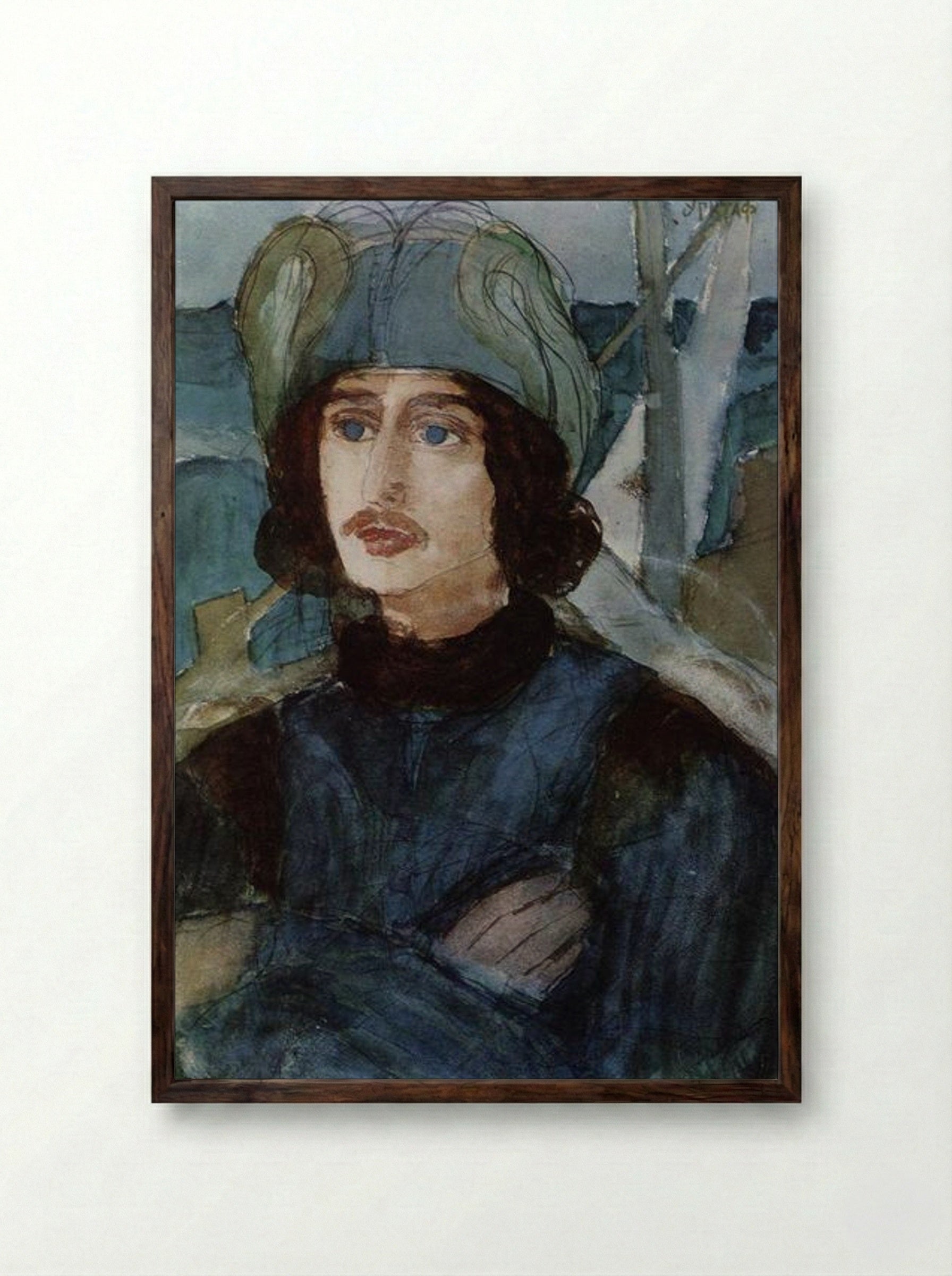 Epitaph - Kuzma Petrov-Vodkin - Framed Print Dark Wood