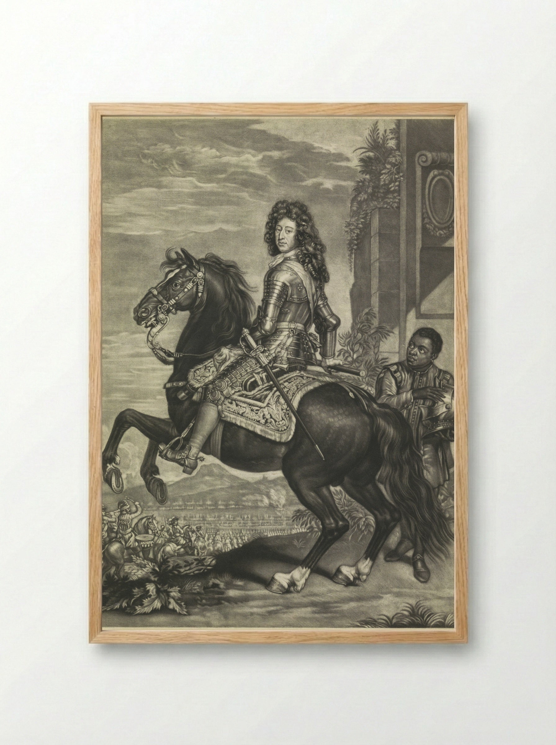 Equestrian Portrait of William III, Prince of Orange - Arnoud van Halen - Framed Print Wood