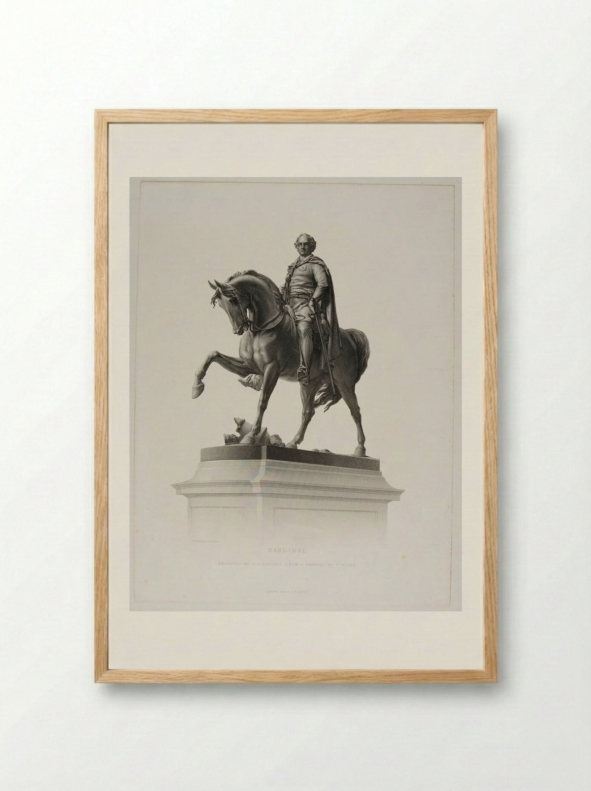 Equestrian Statue of Viscount Henry Hardinge - Richard Austin Artlett - Framed Print Wood