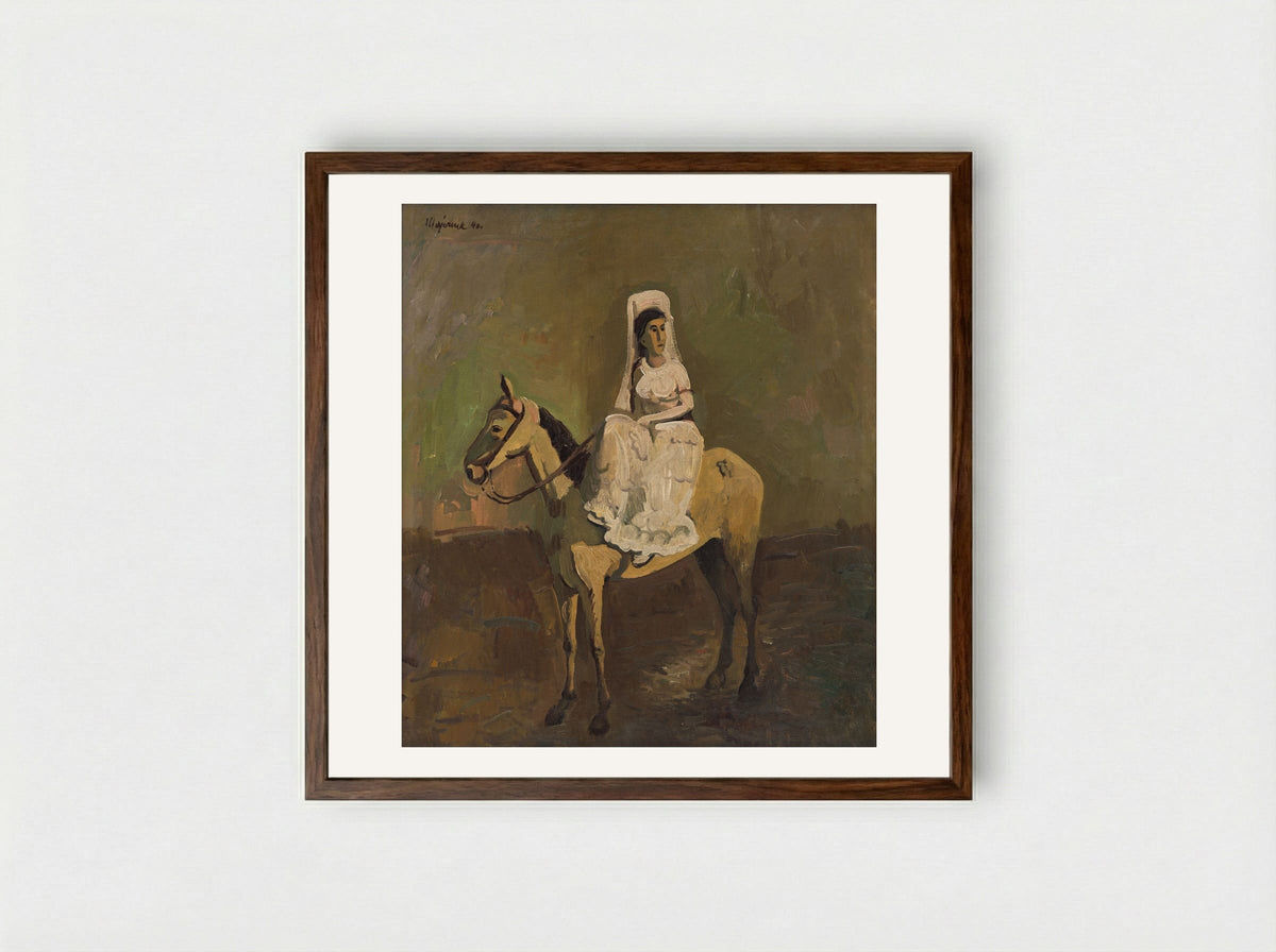 Equestrian - Cyprián Majerník - Framed Print Dark Wood