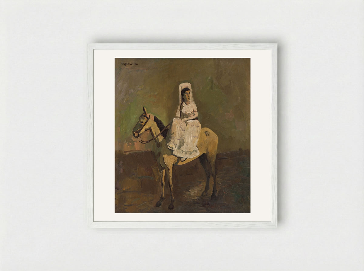 Equestrian - Cyprián Majerník - Framed Print White