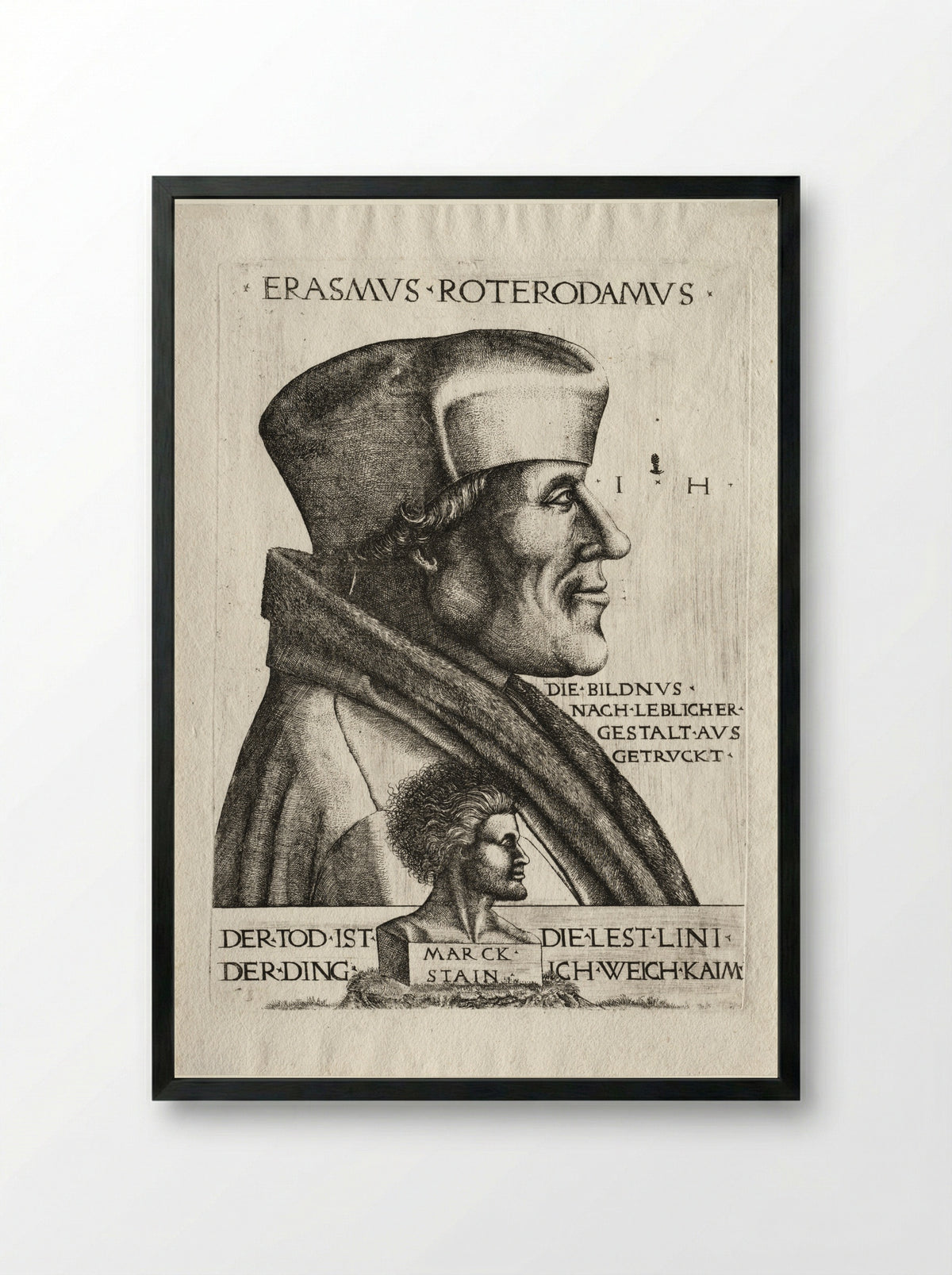 Erasmus of Rotterdam - Hieronymus Hopfer - Framed Print Black